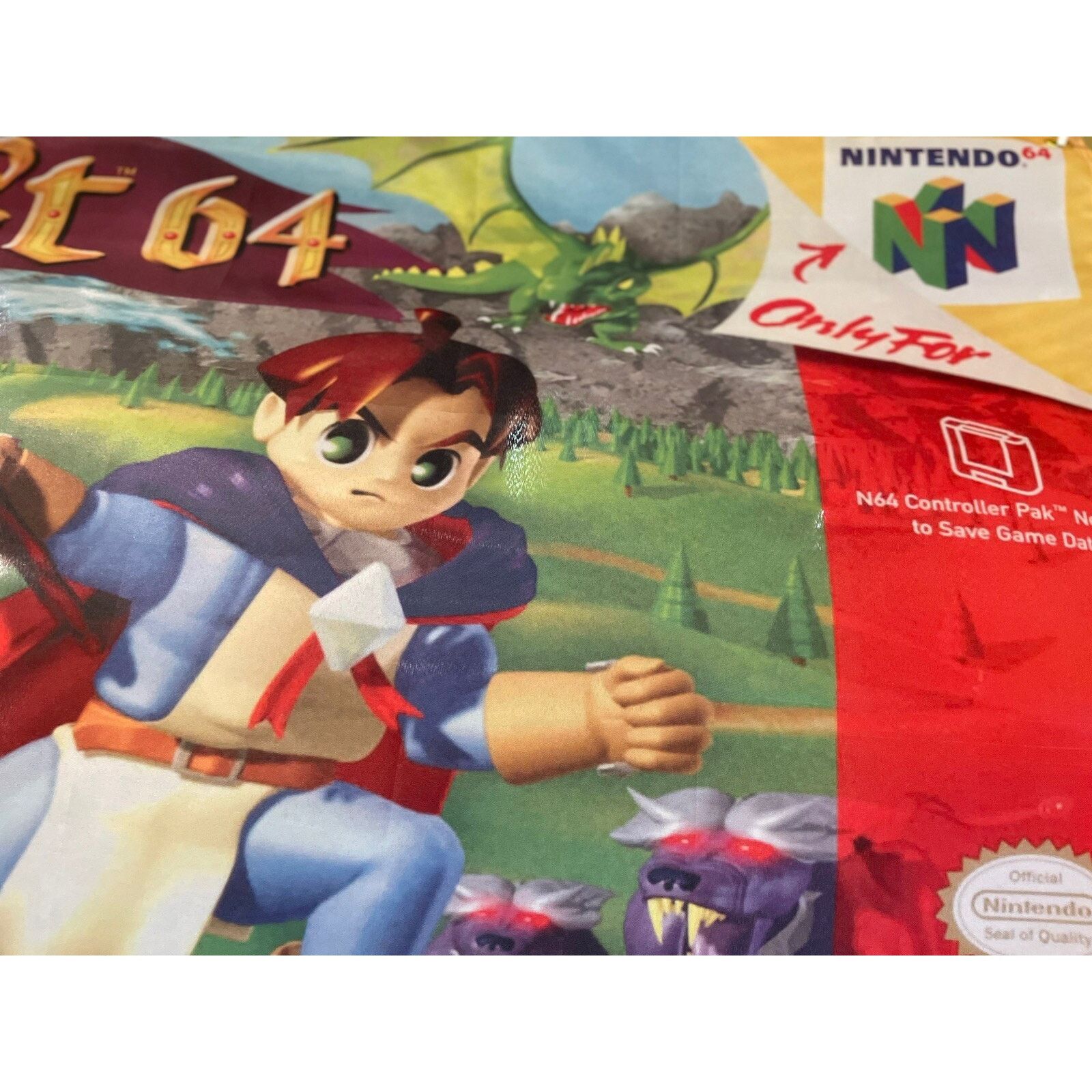 Nintendo Quest 64 5ft Flag Nintendo 64 1998 Banner Poster N64 RPG THQ Size ONE SIZE - 3 Thumbnail