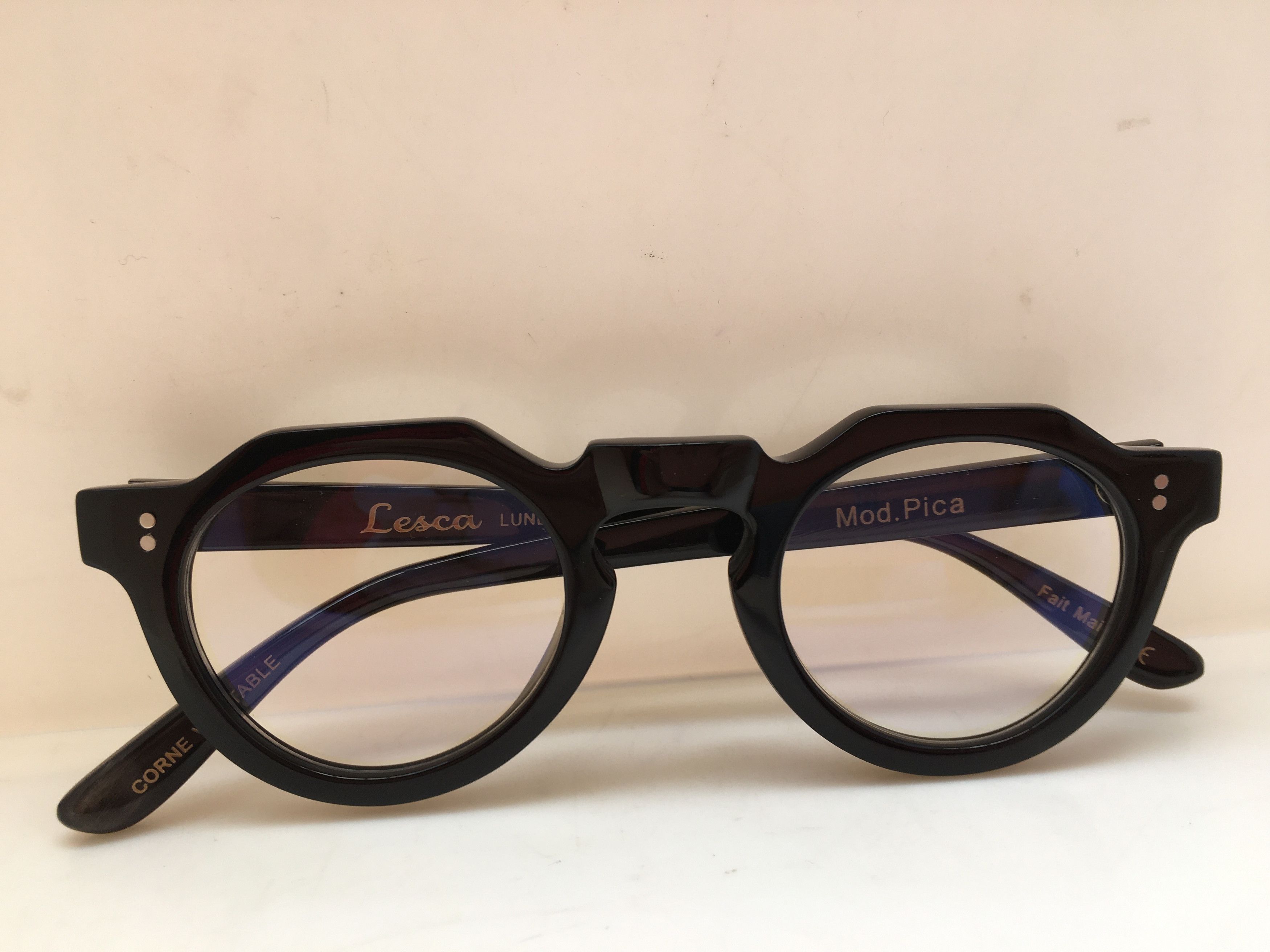 Lesca Lunetier Lesca Lunetier Genuine Horn PICA Architect Eyeglasses Size ONE SIZE - 7 Thumbnail