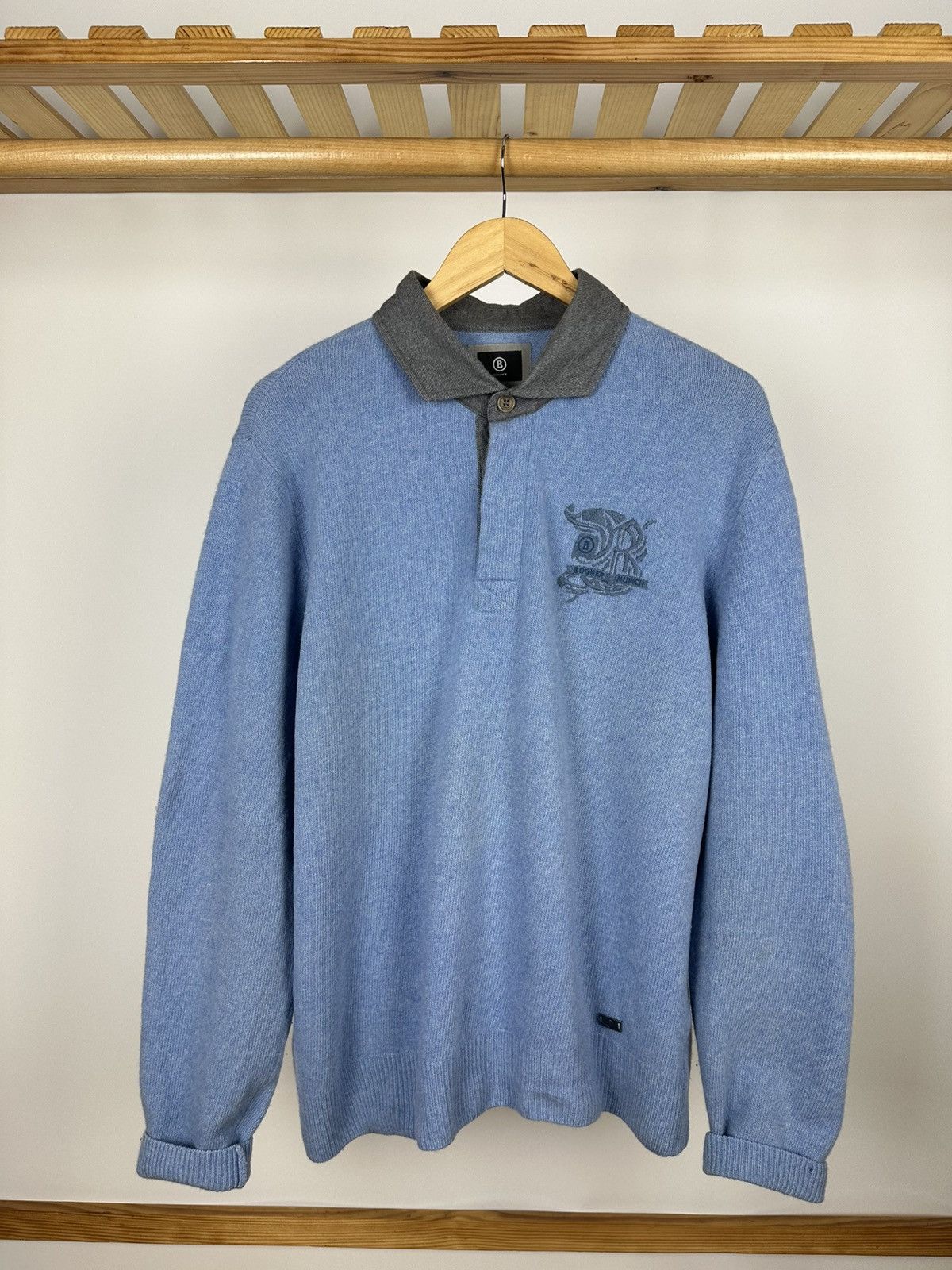 Bogner × Vintage Bogner Yachting Polos Knit Wool Sweater Long Sleeves Size US XL / EU 56 / 4 - 1 Thumbnail