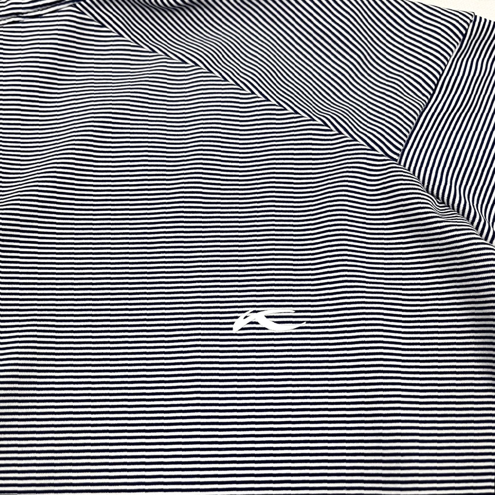 KJUS KJUS Golf Polo Shirt Mens Large White Black Stripe Golf Performance Stretch Polo Shirt Mens L Multicolor Logo Pattern Sports Casual Activewear Shirt Size US L / EU 52-54 / 3 - 5 Thumbnail