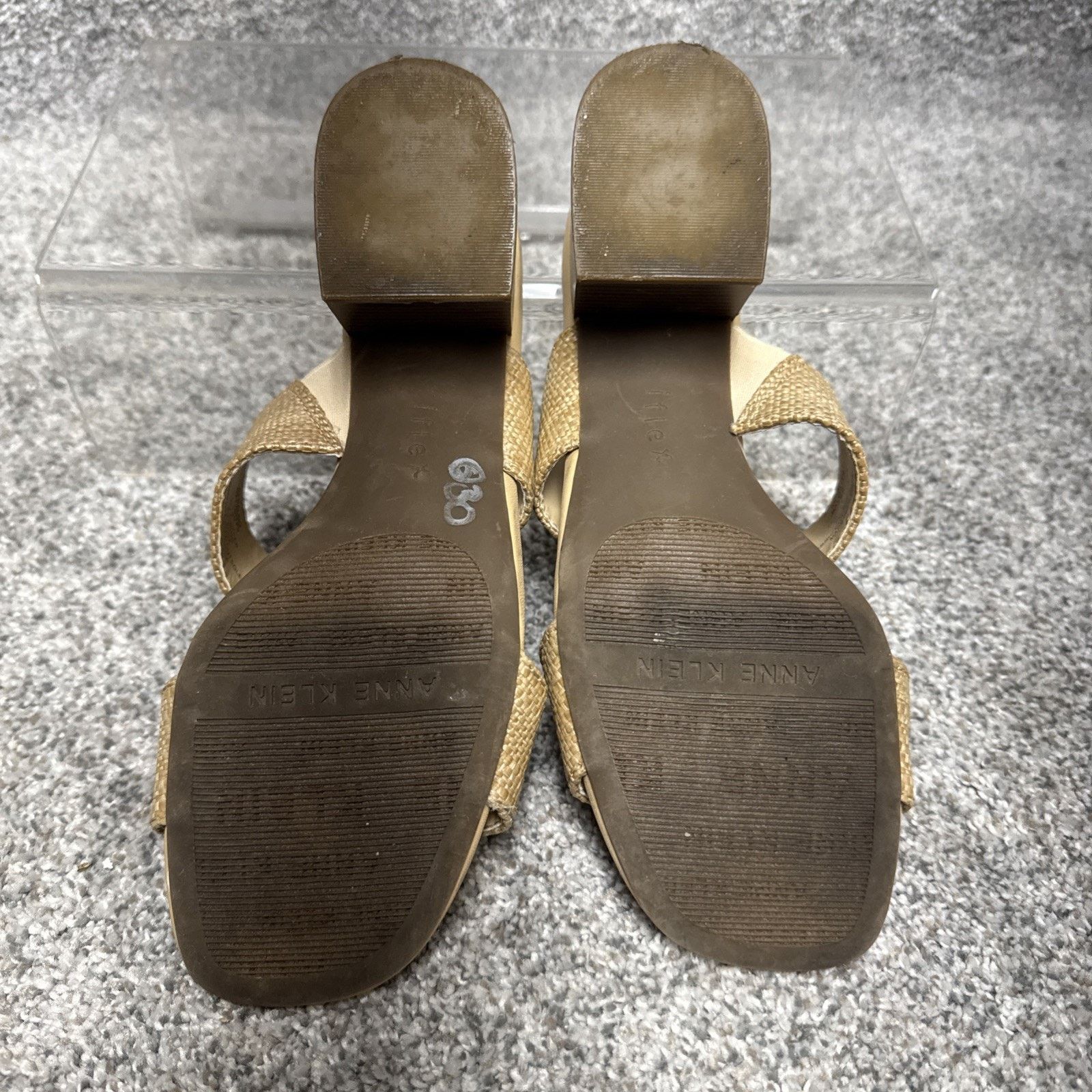 Anne Klein Anne Klein Sandals Women 7.5M Chic Block Heel Textured Retro Size US 7.5 / IT 37.5 - 7 Thumbnail