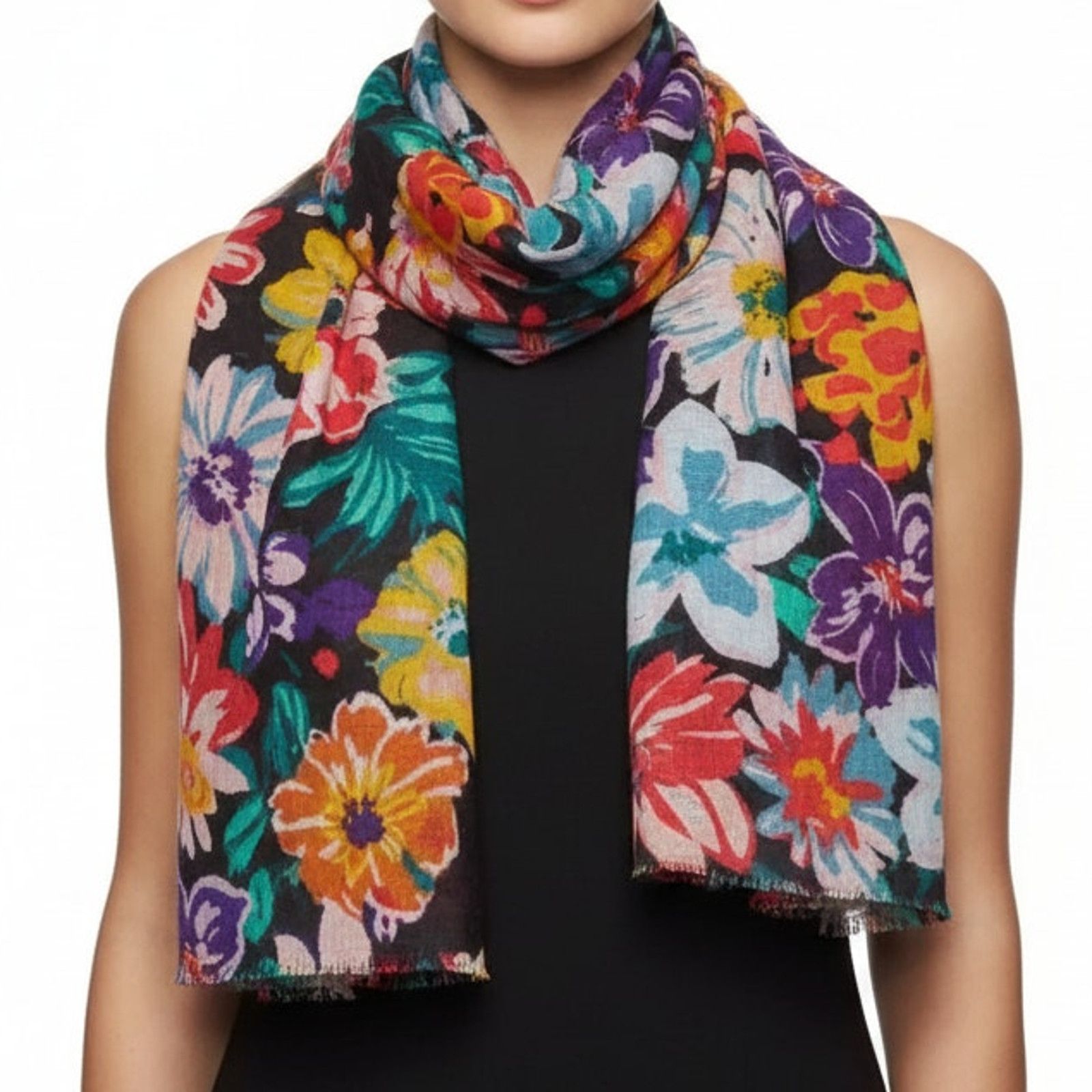 Vera Bradley Lot 3 Vera Bradley Floral Rayon Soft Fringe Scarf, 30"x 72" Size ONE SIZE - 7 Thumbnail