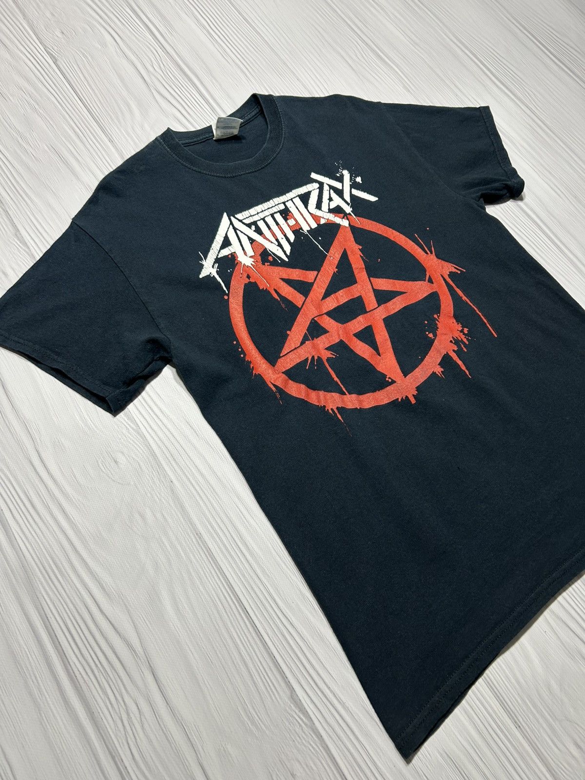 Band Tees × Vintage Vintage Anthrax Punk Anarchy Big Logo T-Shirt Size US M / EU 48-50 / 2 - 3 Thumbnail