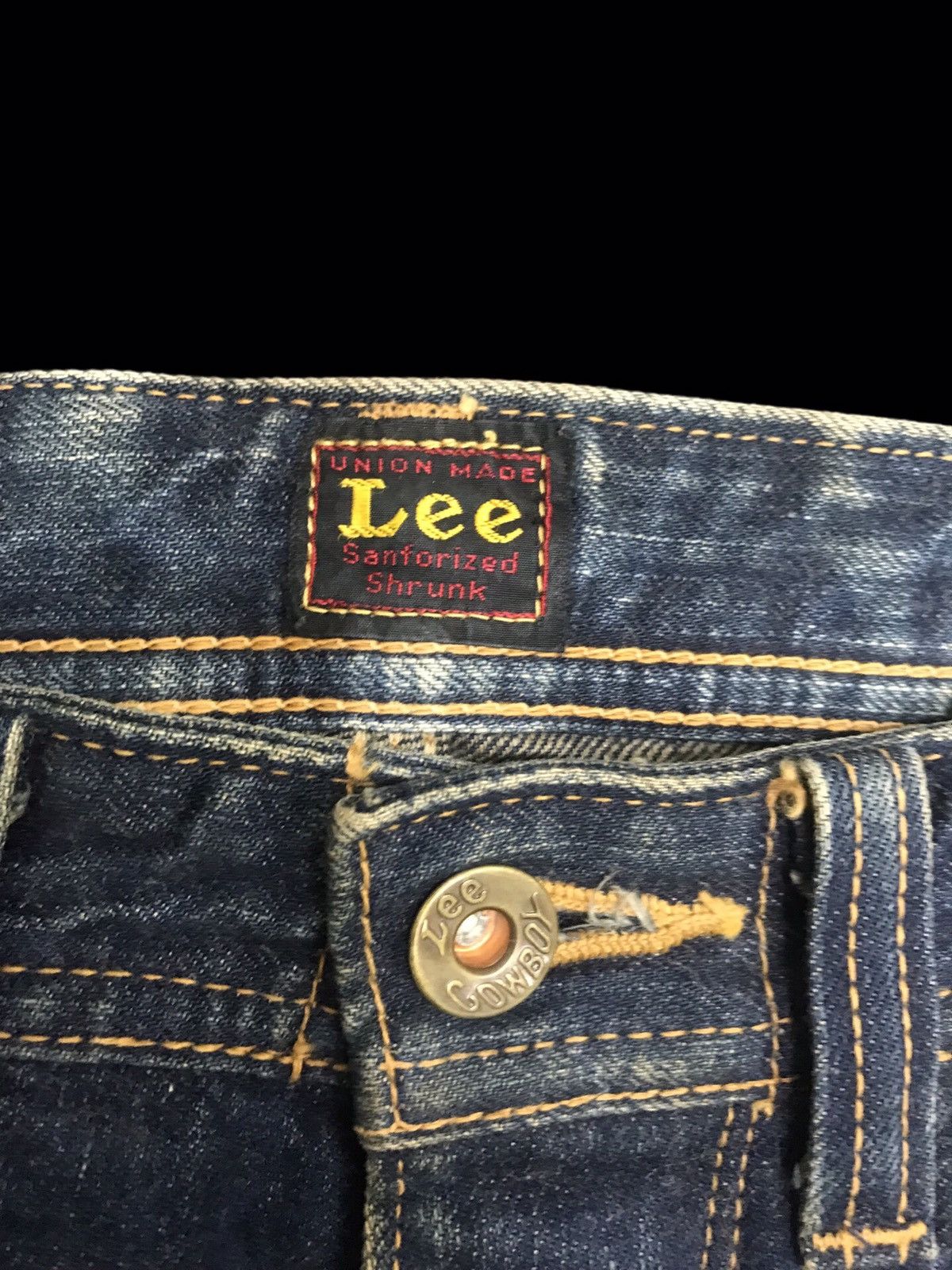 Lee 💥90s Style💥Lee COWBOY Selvedge Cinch Back Faded Denim F127 Size US 29 - 6 Thumbnail