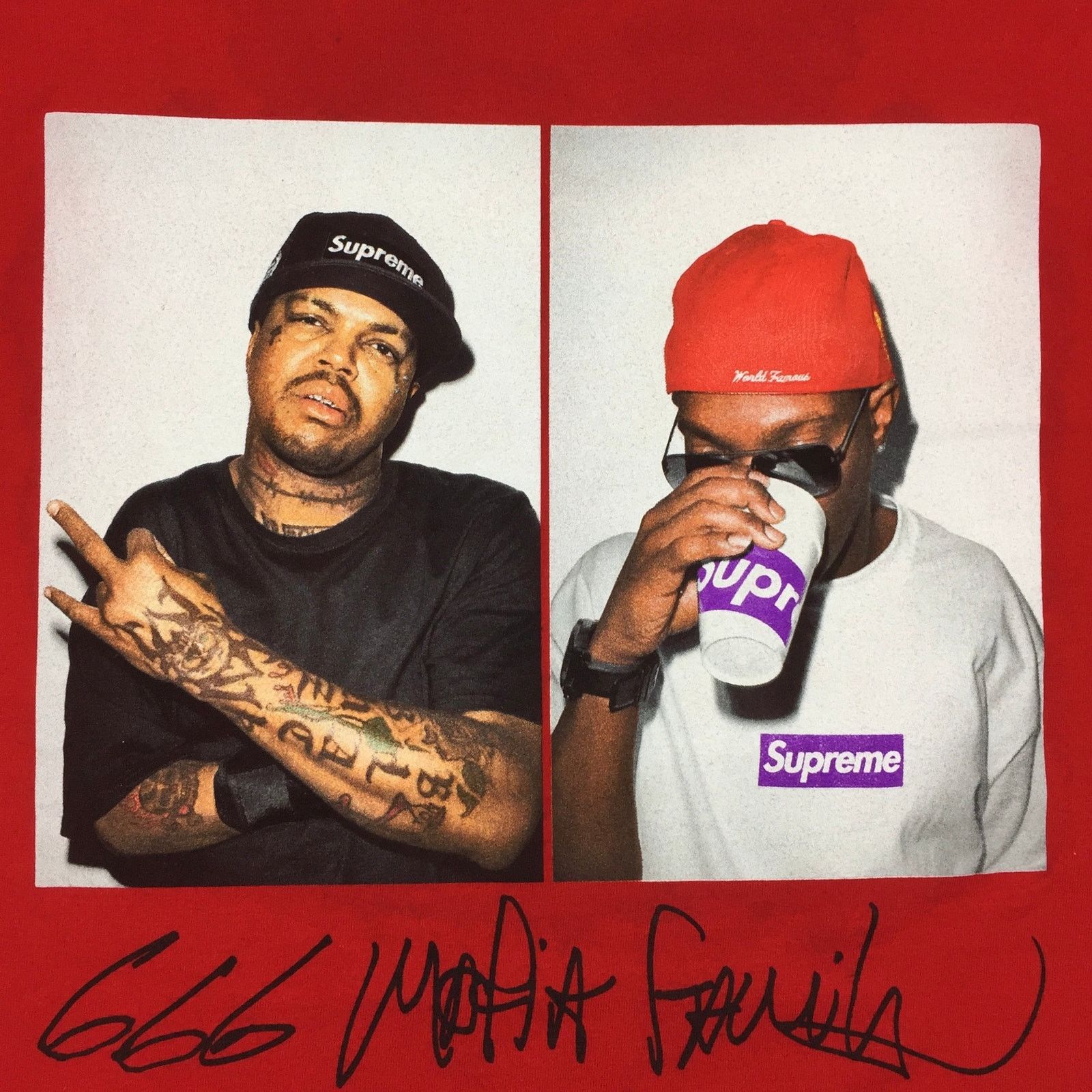 Supreme 2012 Supreme Three 6 Mafia Red Photo Tee Size US M / EU 48-50 / 2 - 4 Thumbnail