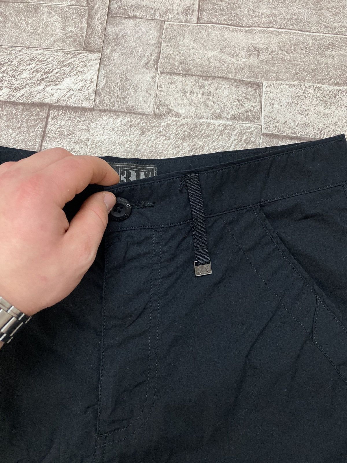 Armani Exchange × Band Tees Armani Cargo Shorts pants Silver Logo 31 by Kanye West Size US 31 - 3 Thumbnail