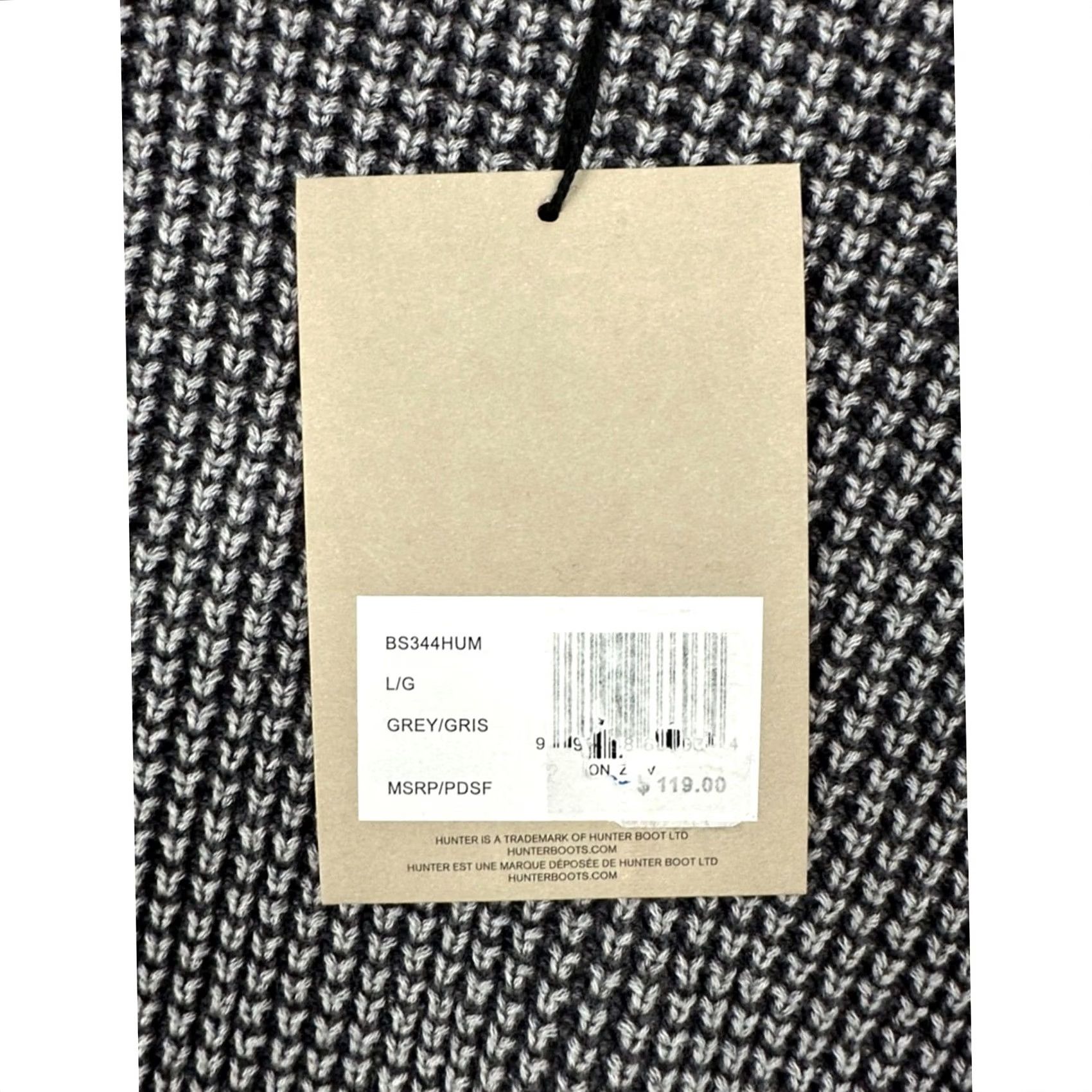 Hunter Hunter Waffle Knit Grey Crew Neck Sweater L Men Regular Pullover Color Gray Cotton 100% NWT Size US L / EU 52-54 / 3 - 7 Thumbnail