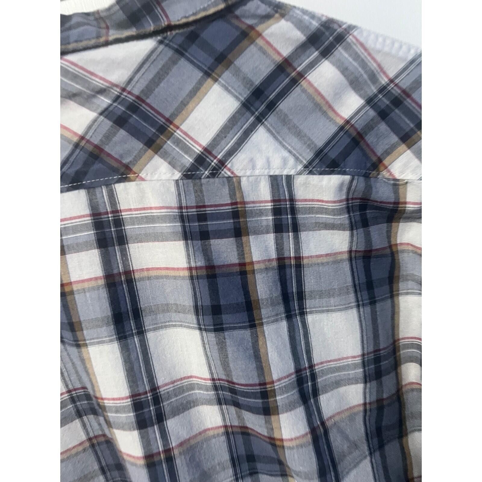 Wrangler Wrangler Western Shirt Mens Large Blue Plaid Button Up Size US L / EU 52-54 / 3 - 6 Thumbnail