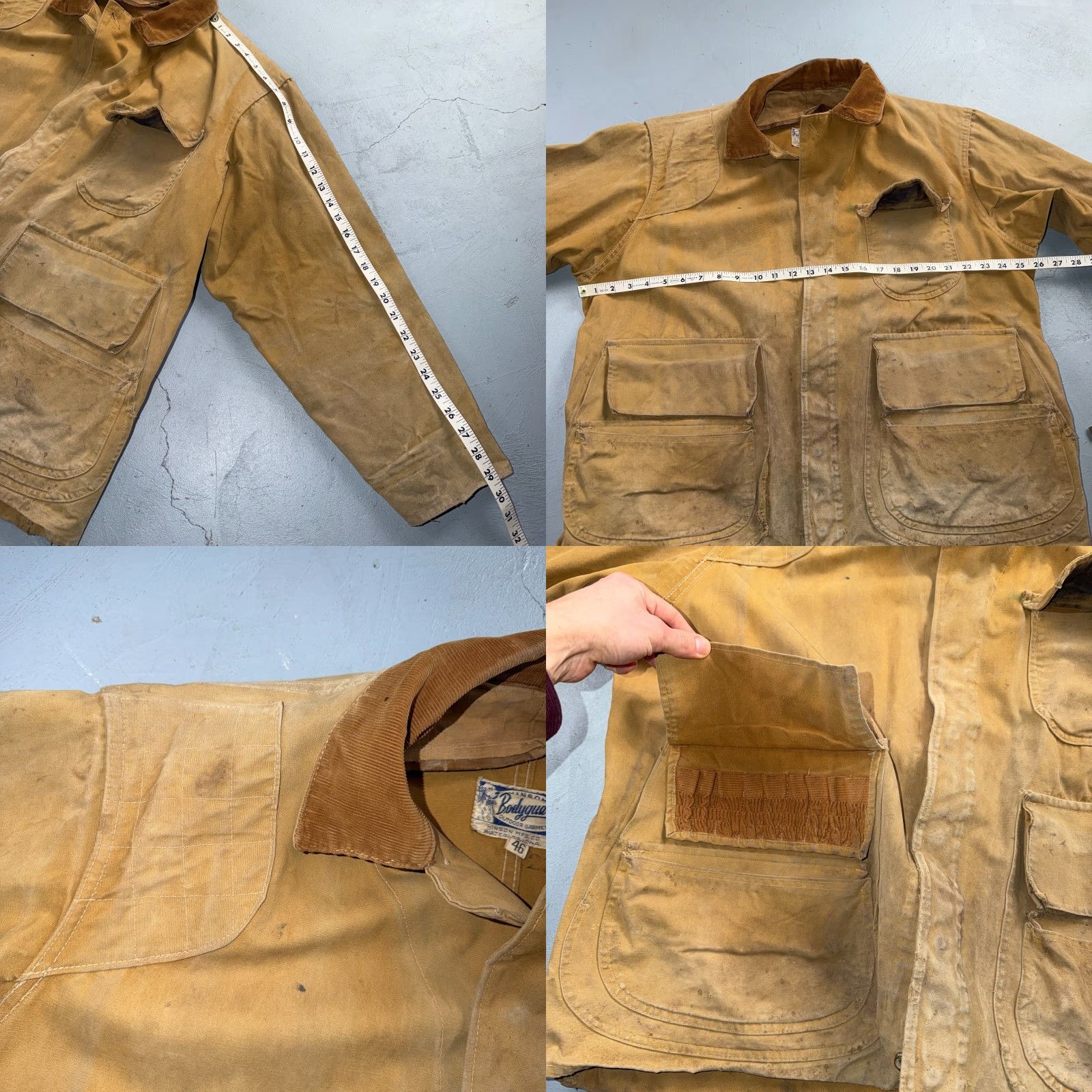 Vintage VINTAGE Hinson Bodyguard Hunting Jacket Coat Men’s 46 Corduroy Brown 1940s USA Canvas Leather Trim Size US S / EU 44-46 / 1 - 9 Thumbnail