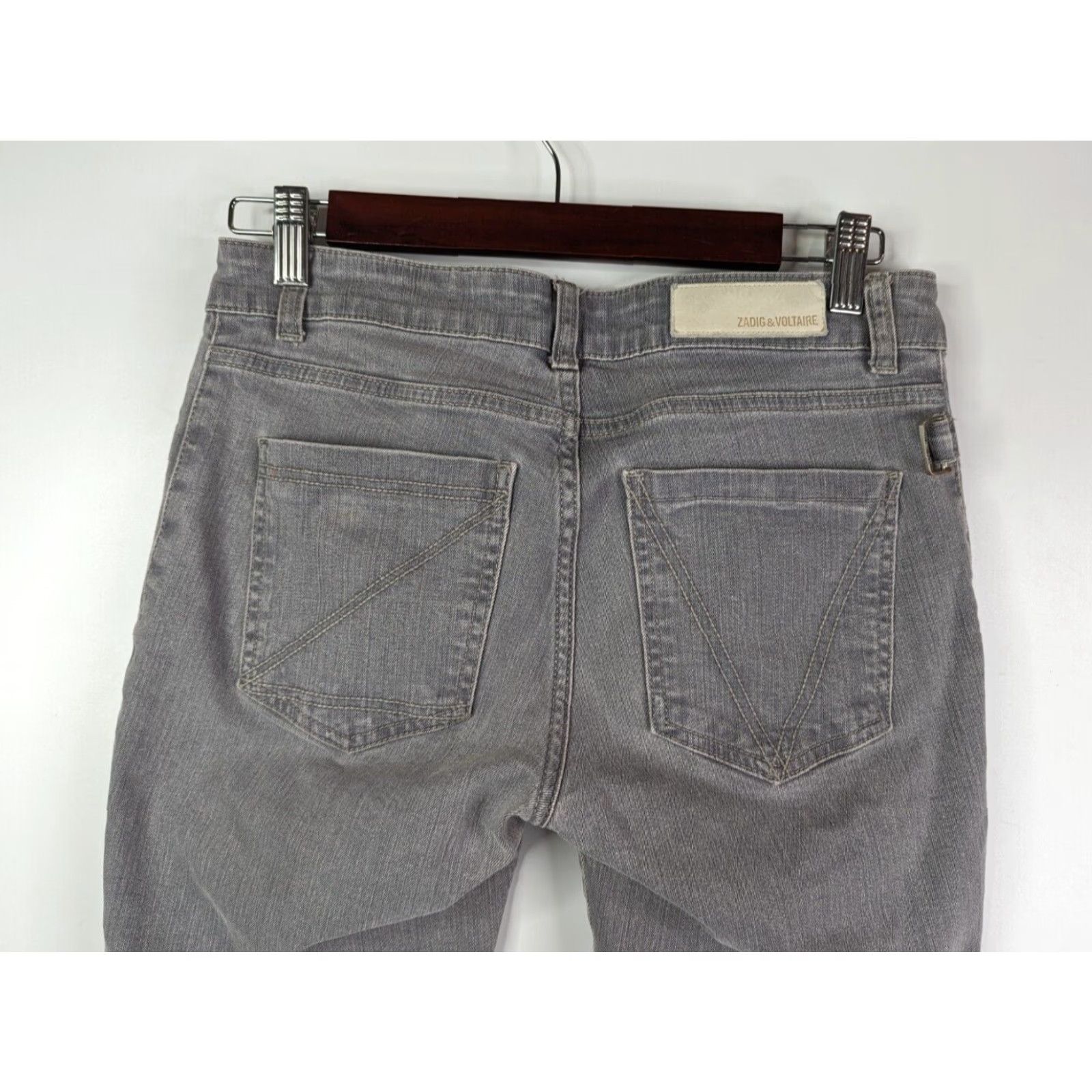 Zadig & Voltaire Zadig & Voltaire Jeans Skinny Grey Denim Zip Pockets Size 25 Women Regular 6.5-8.5 Rise Cotton Blend Size 42" / US 20 - 5 Thumbnail
