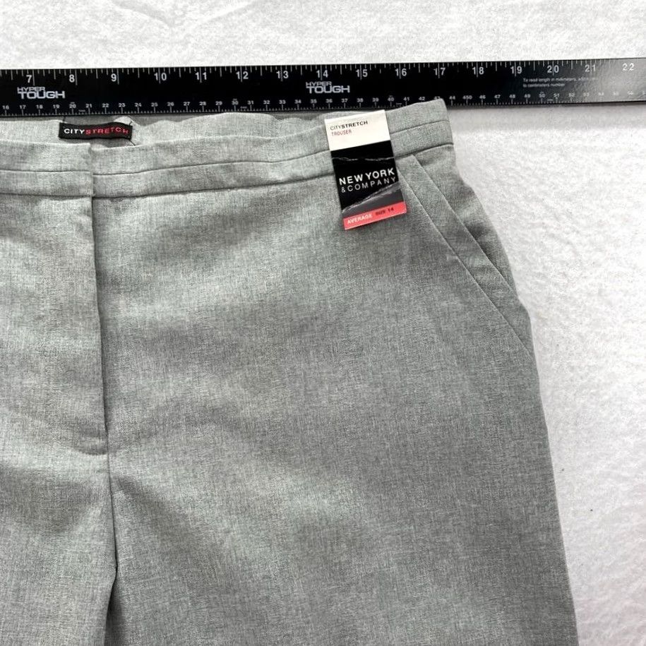 Vintage NY&C New York & Company Dress Pants Women's 14 Gray City Stretch Trouser Cuffed Size 36" / US 14 / IT 50 - 7 Thumbnail