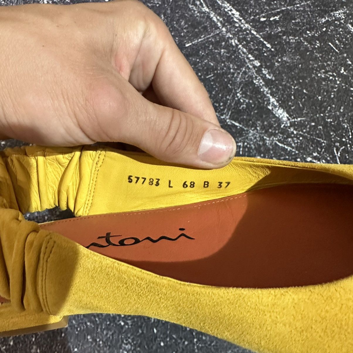 Santoni SANTONI - Women’s Yellow Ballet Suede Flats Size 37 Size US 7 / IT 37 - 13 Thumbnail