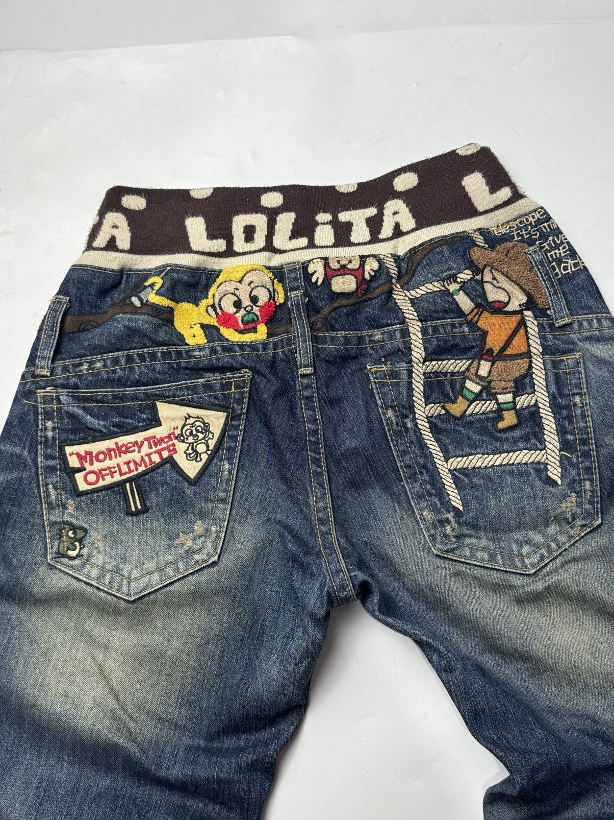 Beauty Beast ❤️SOLD❤️Yoshitomo Nara Lolita Exotic Vintage Denim Jeans Size US 30 / EU 46 - 2 Thumbnail