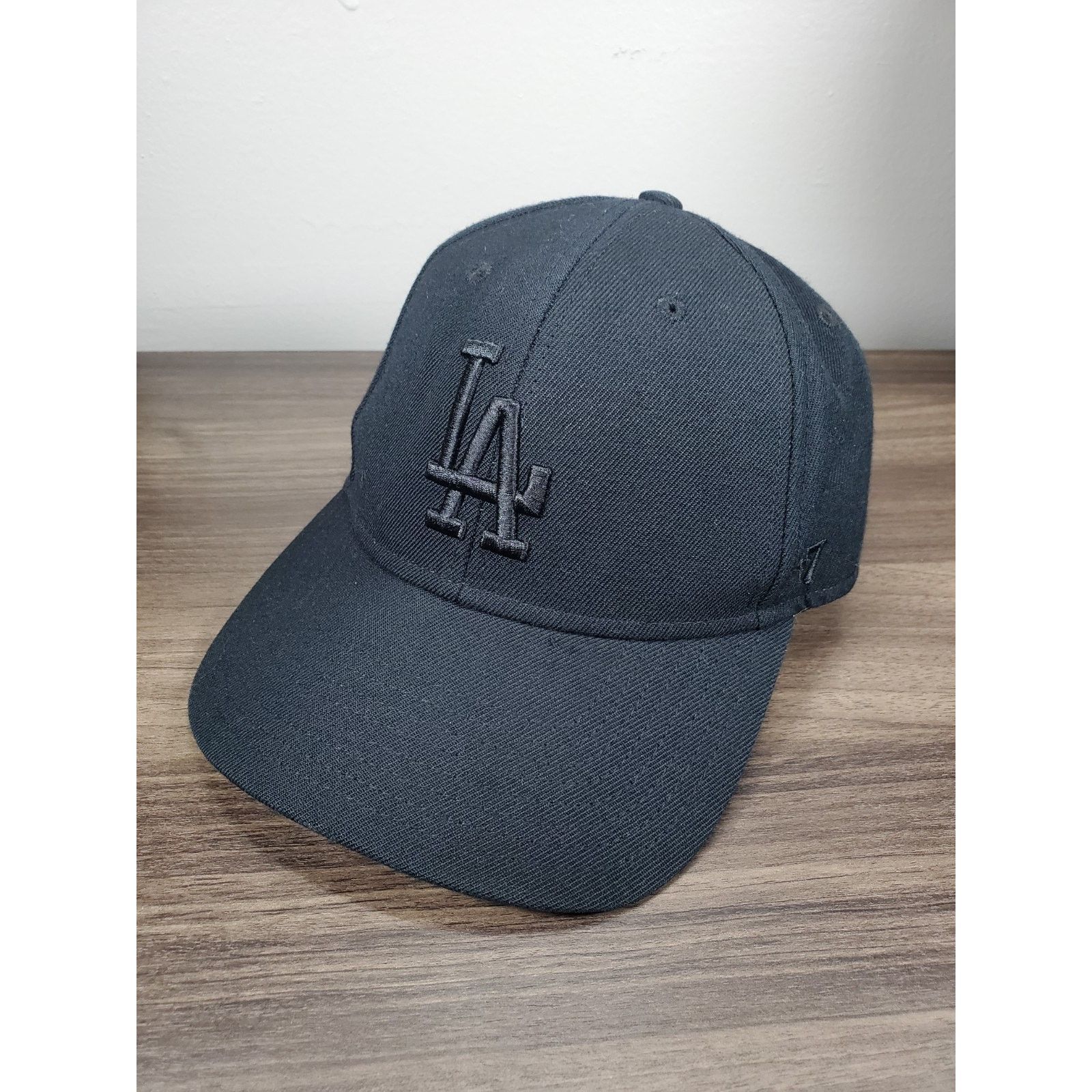 47 Brand × MLB Los Angeles LA Dodgers MLB All Black Strapback Hat Cap OSFA Size ONE SIZE - 1 Thumbnail
