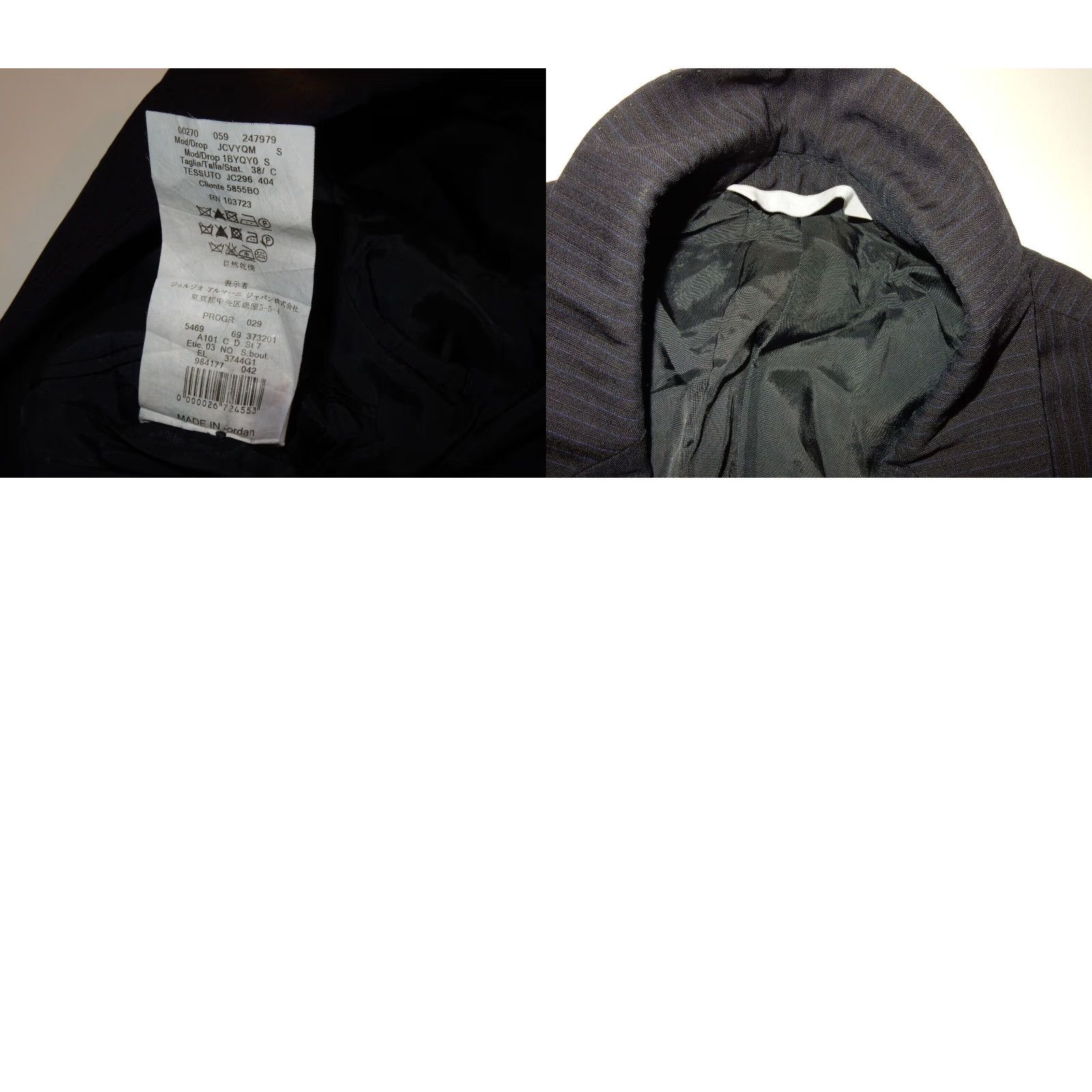 Armani VINTAGE Armani Collezioni Men's Blazer Sport Coat Jacket Size 38 Wool Dark Blue Men's Size 38R - 8 Thumbnail