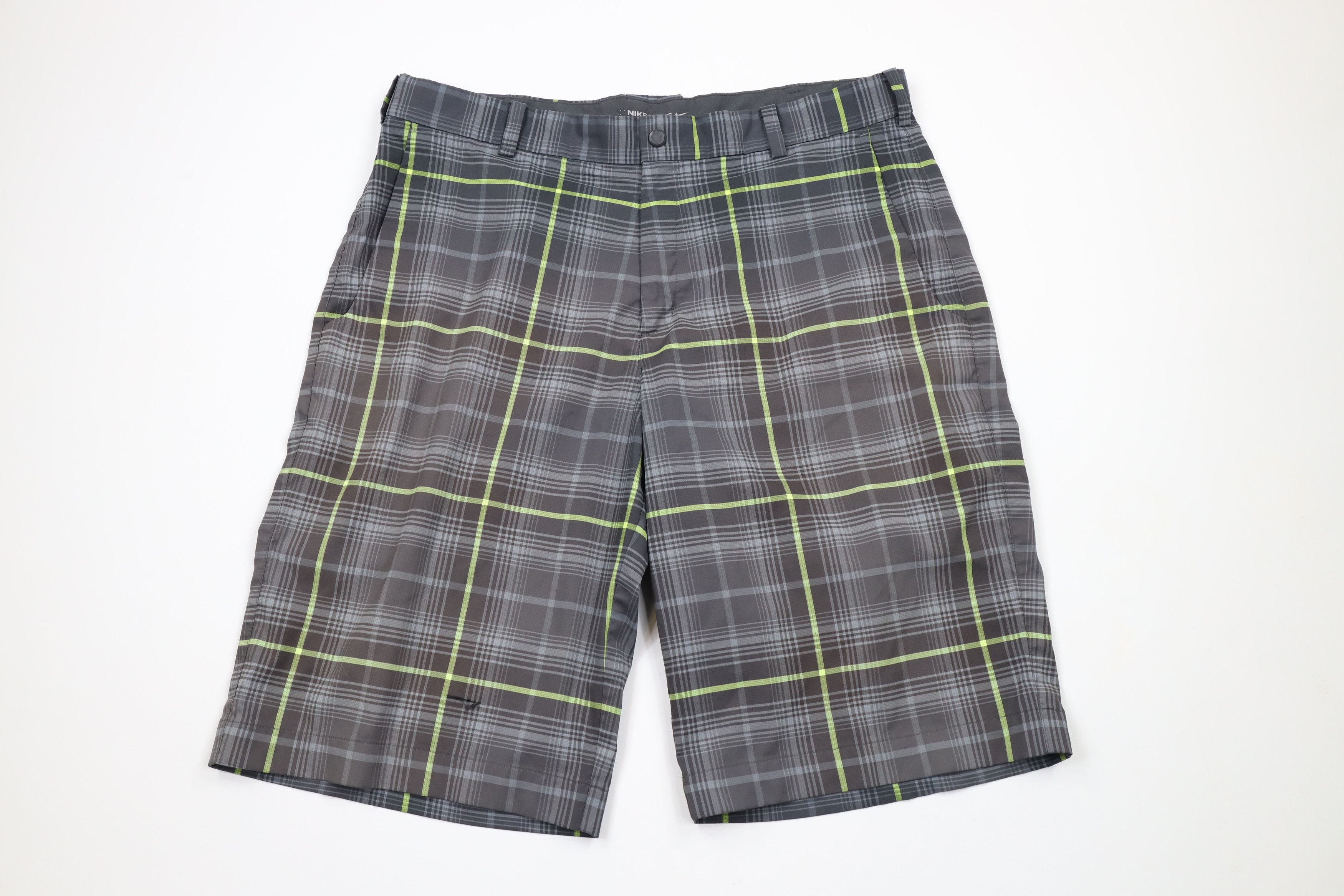 Nike × Vintage Nike Golf Dri-Fit Golfing Golf Chino Shorts Plaid Polyester Size US 34 / EU 50 - 1 Thumbnail