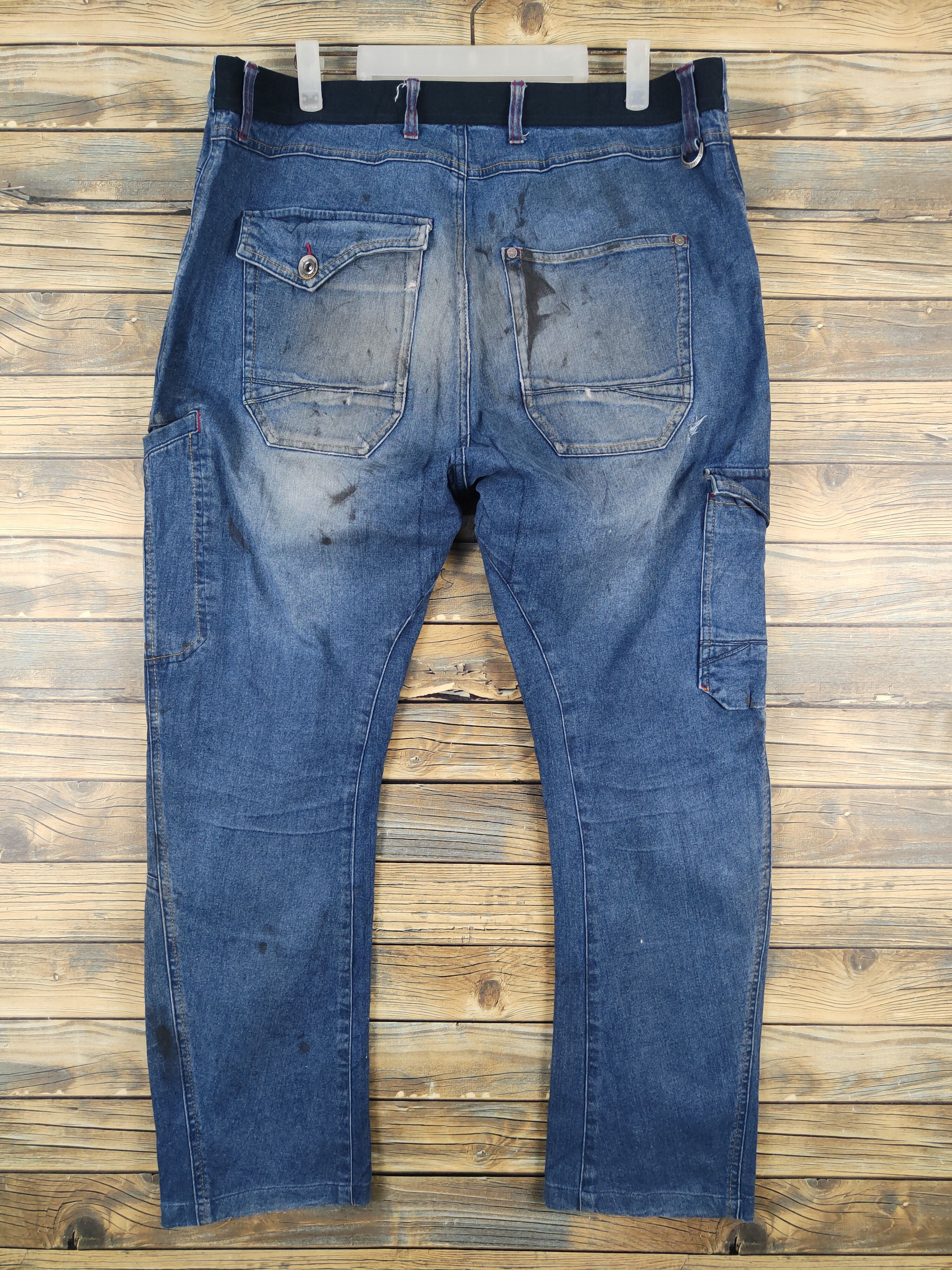 Japanese Brand FieldCore Dark Blue Distressed Ripped denim Jeans #W2085 Size US 36 / EU 52 - 7 Thumbnail