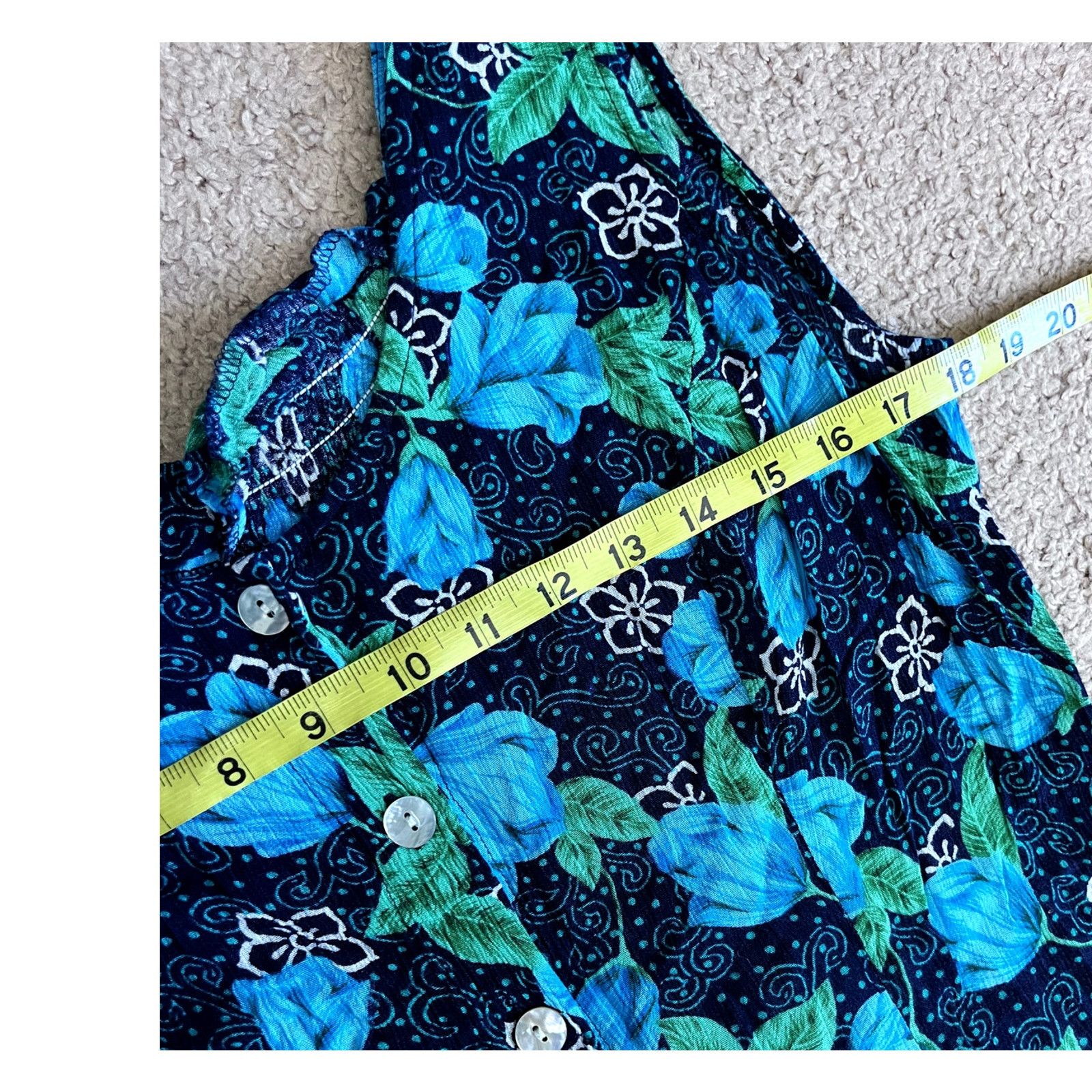 Vintage Vintage Women's Blue Floral Betsy Lauren L Size L / US 10 / IT 46 - 4 Thumbnail