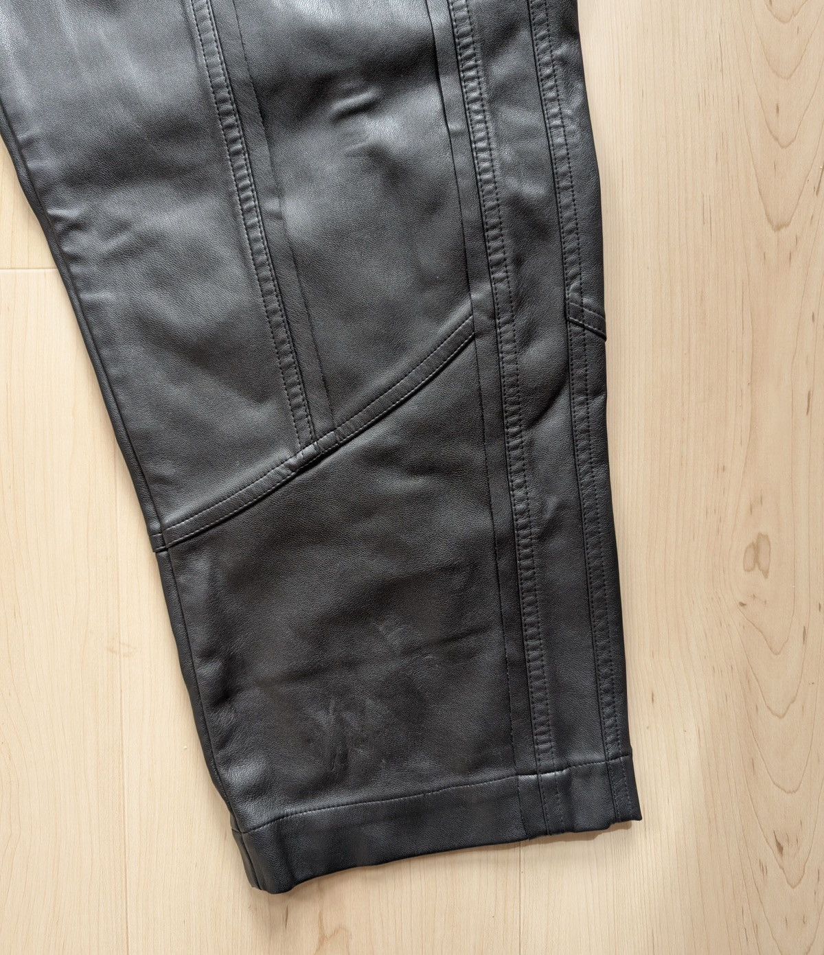 CHENPENG Black Cocoon Shaped Faux-Leather Pants Size US 32 / EU 48 - 5 Thumbnail