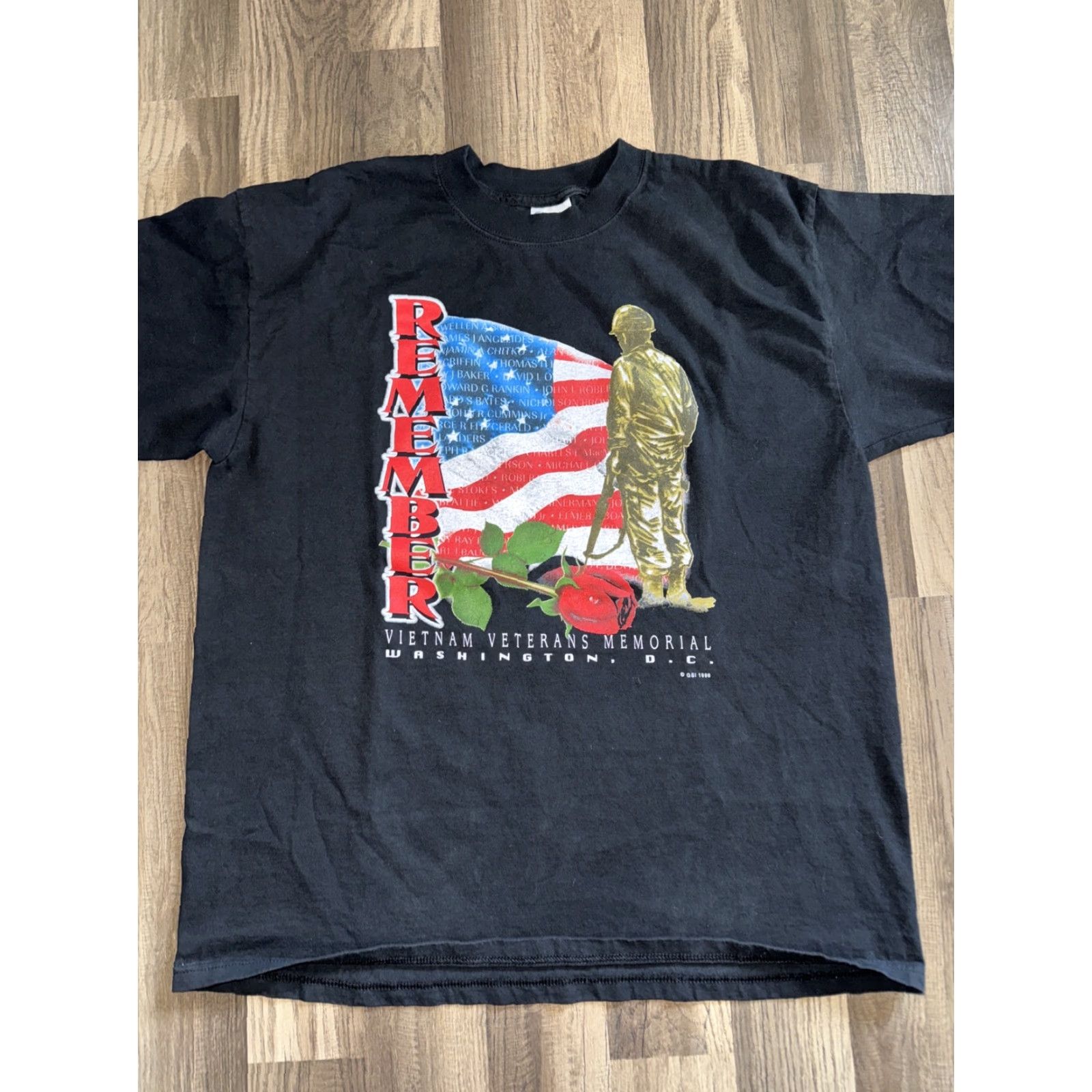 Gildan VINTAGE Vietnam Veterans T-Shirt Men's XL Heavyweight Cotton Black 1998 Gildan T-Shirt Size US XL / EU 56 / 4 - 2 Thumbnail