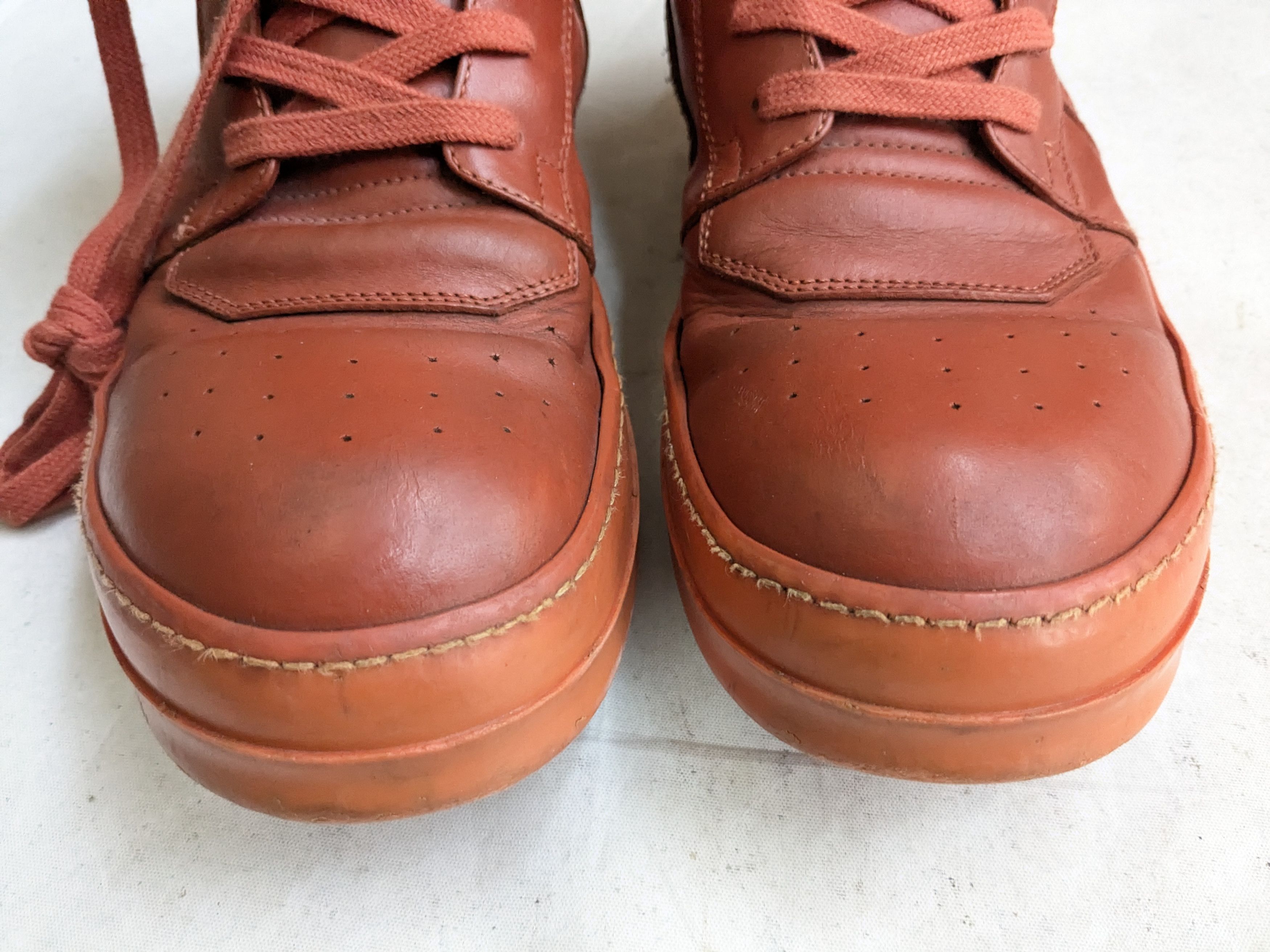 Rick Owens Rick Ownes Geobasket Papaya Orange 9 42 Leather Size US 9 / EU 42 - 4 Thumbnail