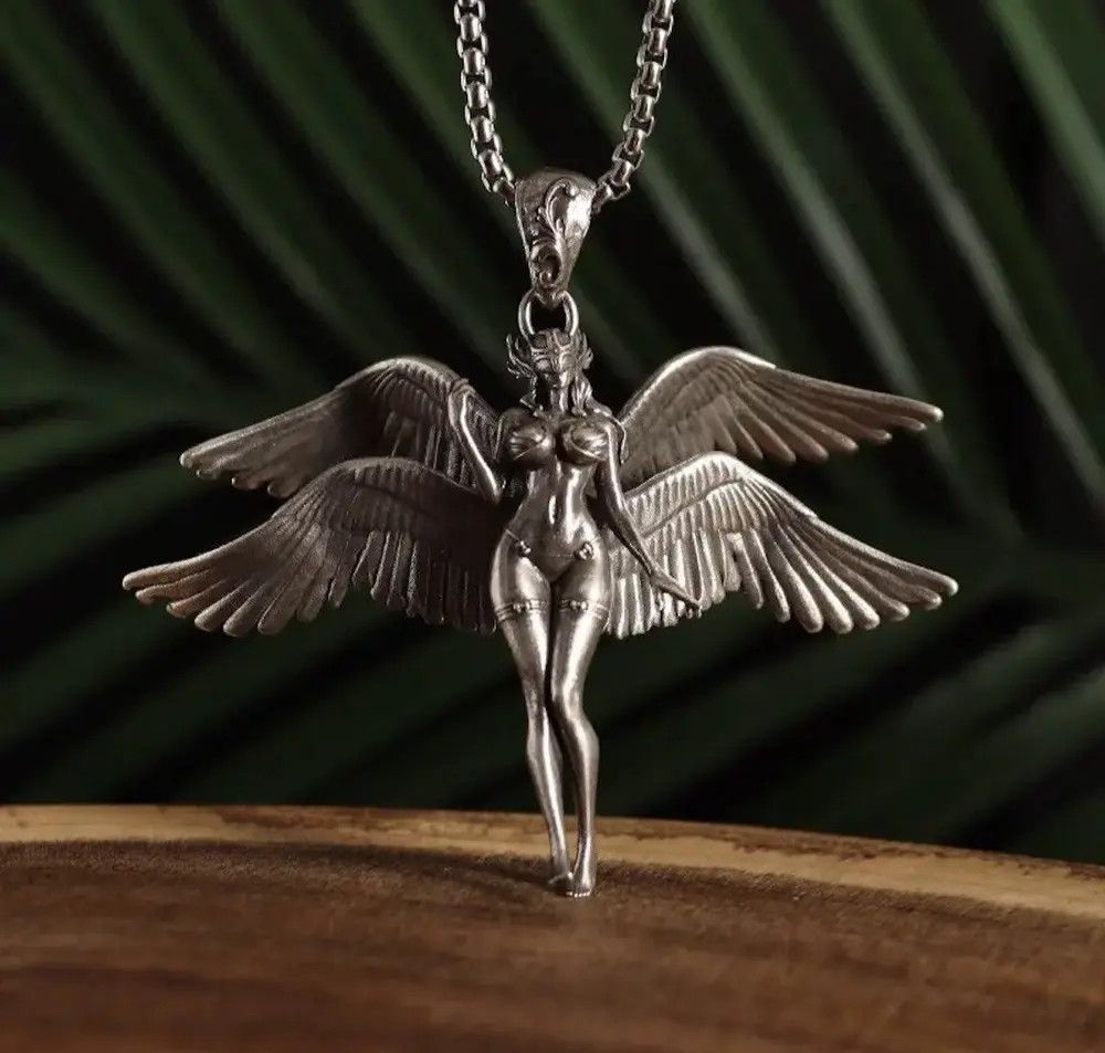 Jewelry Exquisite Four Winged Angel Pendant Necklaces Size ONE SIZE - 4 Thumbnail