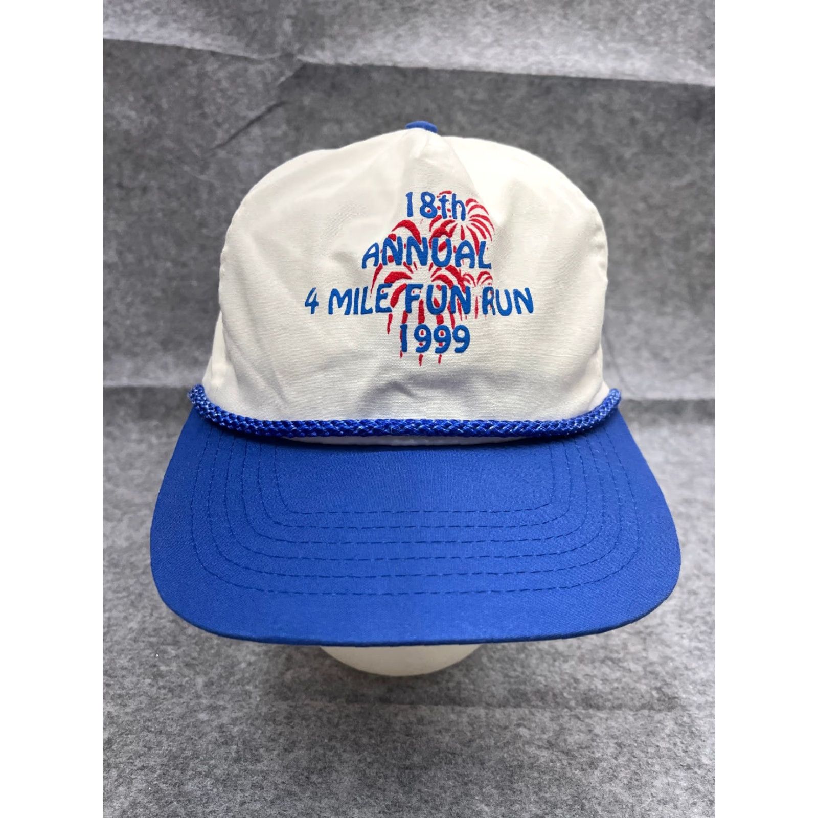 Vintage VINTAGE 18th Annual 4 Mile Fun Run 1999 Hat Cap Strap Back Adult OS Blue Cotton Nike Shirt Hoodie... Size ONE SIZE - 2 Thumbnail