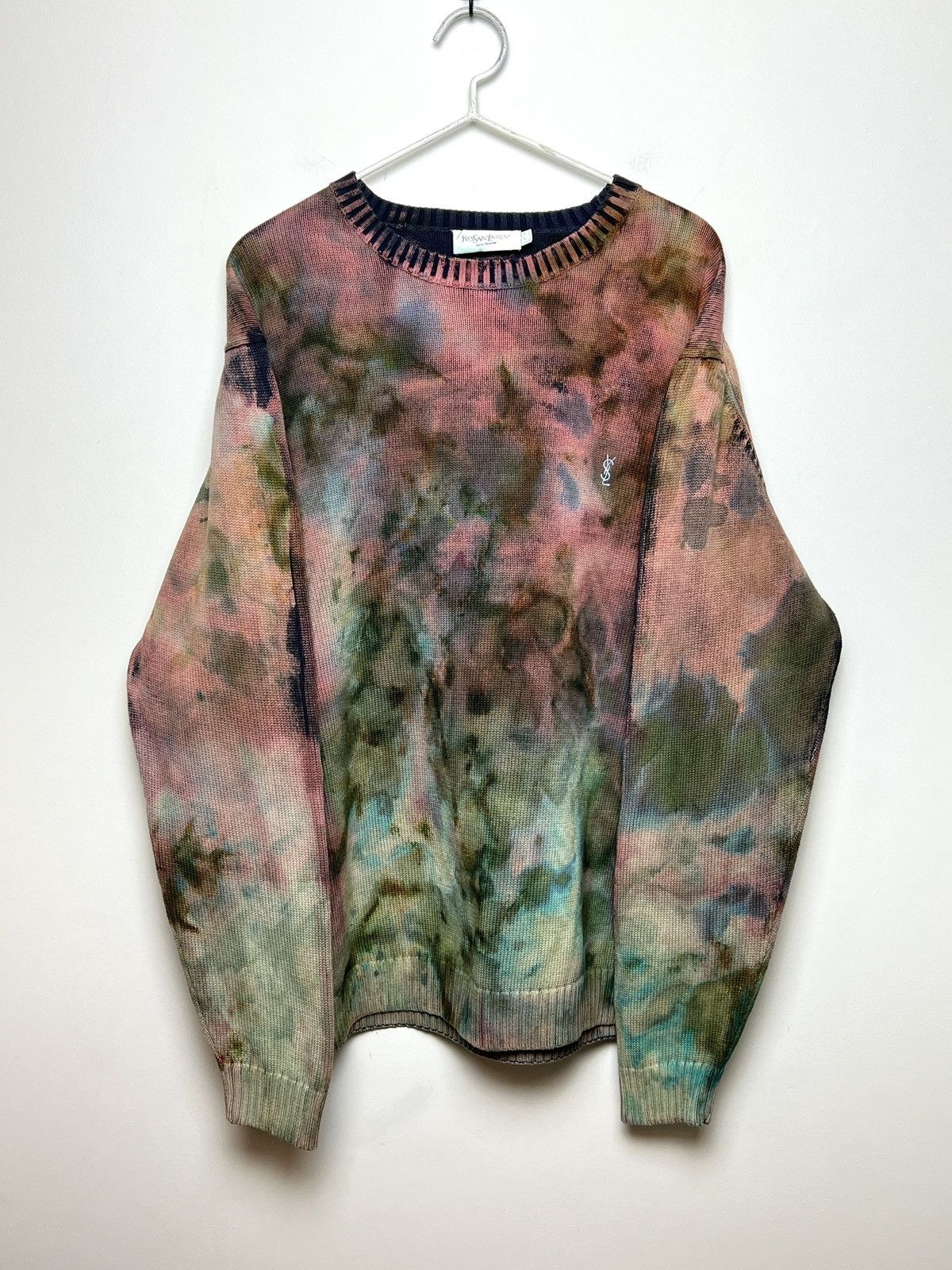 image of 1 Of 1 x Vintage YSL Y2K Tie Dye Vintage Sweater L-Xl, Men's (Size Large)