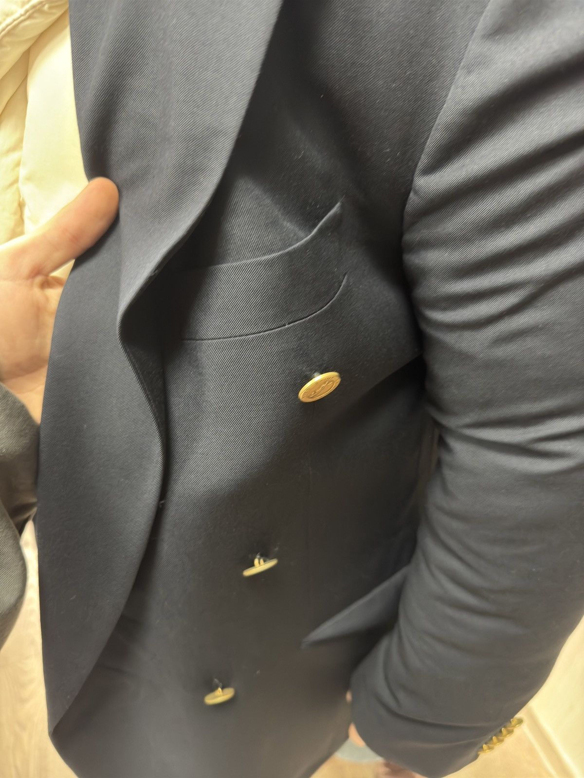 Vintage × Yves Saint Laurent Yves Saint Laurent Double Breasted Metal Buttons Blazer Size 54R - 14 Thumbnail