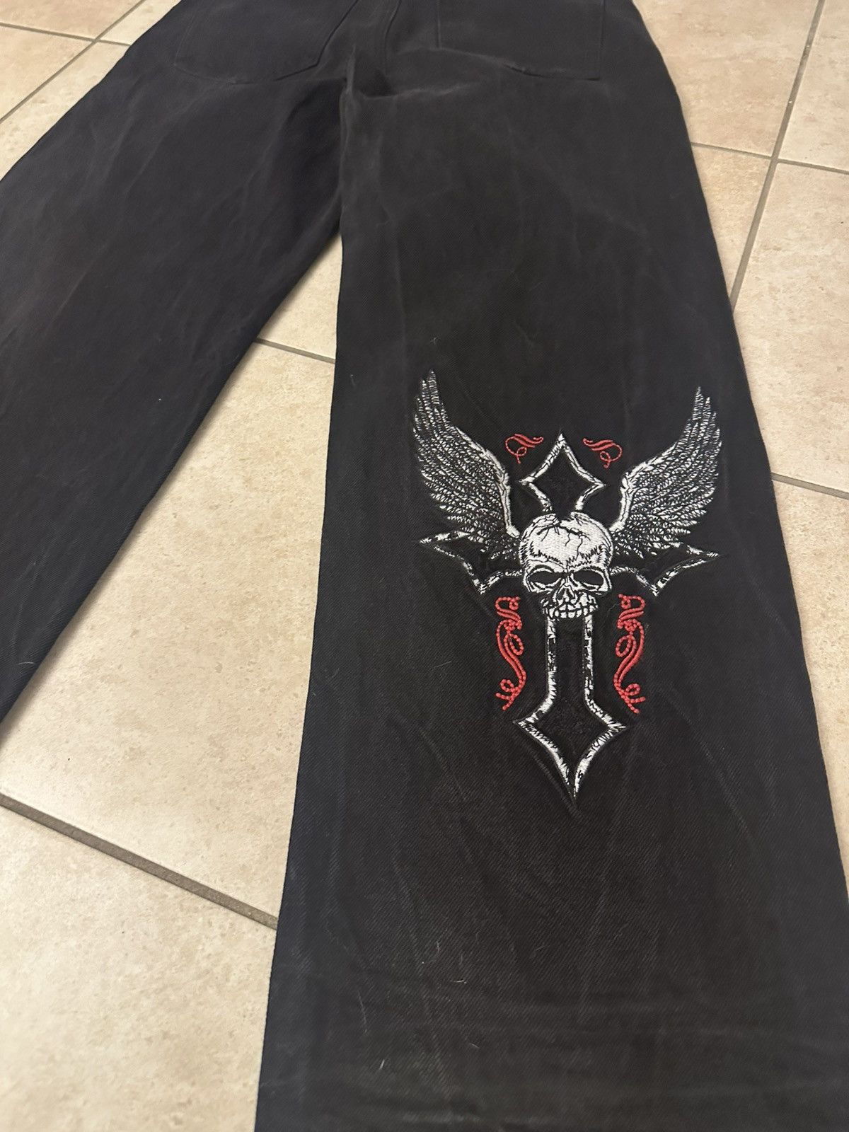 Affliction Affliction "Live Fast" Black Wide Leg Jeans - Size 28 Size US 28 / EU 44 - 7 Thumbnail