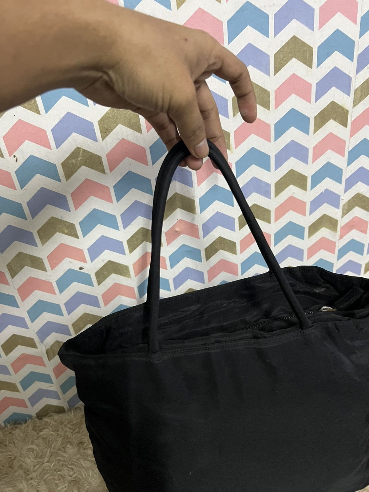 Prada Vintage Prada Tessuto Black Tote Bag Size ONE SIZE - 11 Thumbnail