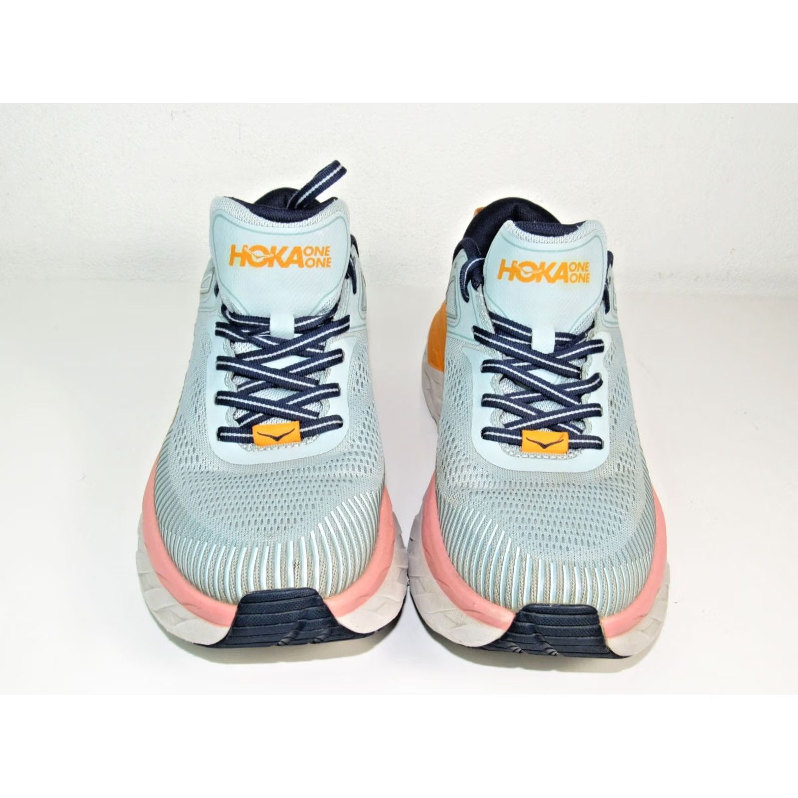 Vintage Hoka One One Womens BONDI 7 Running Sneakers Orange Gray Size 9 Athletic Size US 9 / IT 39 - 2 Thumbnail