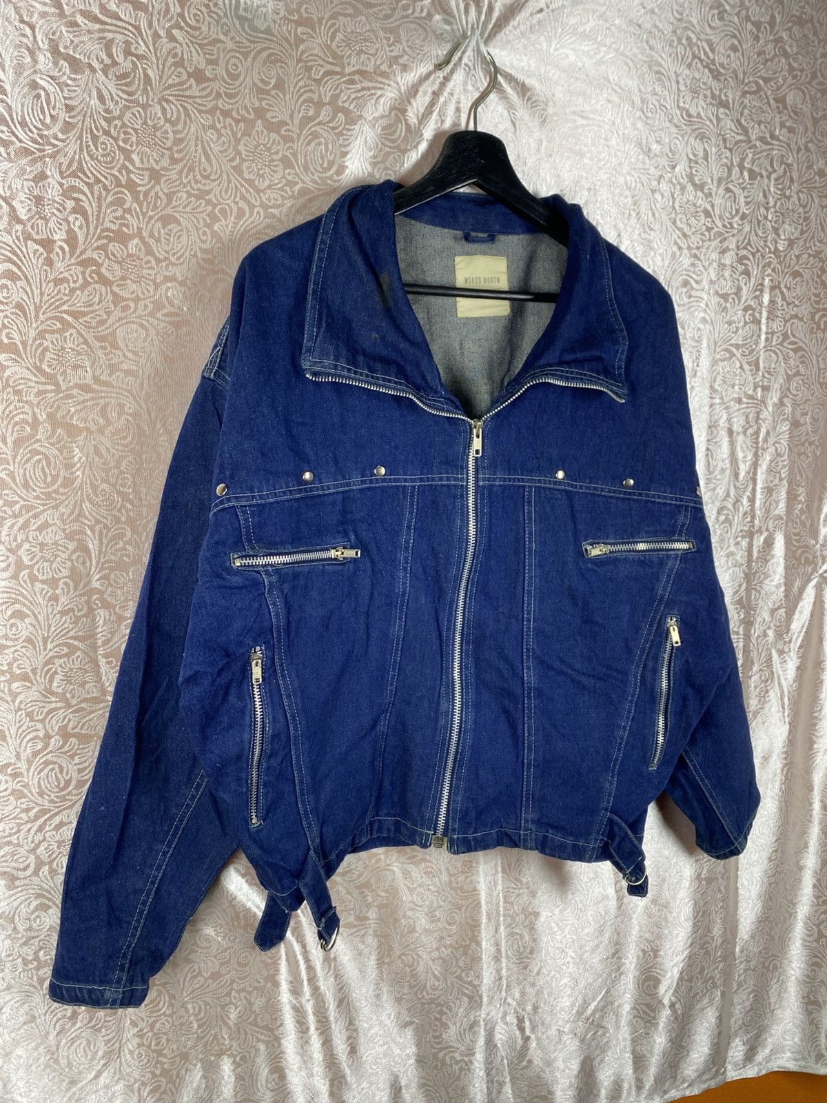 Japanese Brand Vintage WORDS WORTH Denim Cropped Jacket Blue Zipper Utility Size M / US 6-8 / IT 42-44 - 5 Thumbnail