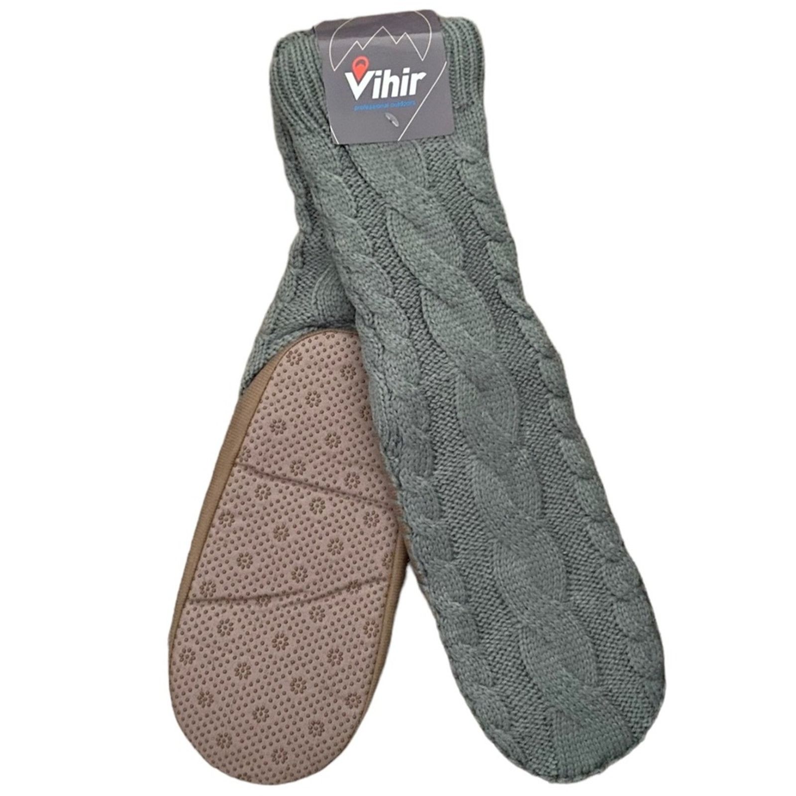 Other Non Slip Slipper Socks Gray Winter Knit One Size NWT Size ONE SIZE - 1 Thumbnail