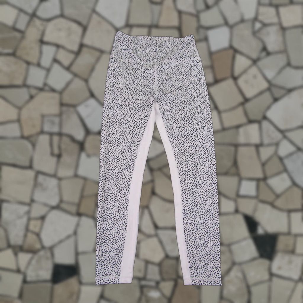 Vintage Allfenix Leggings Womens Small White Black Spots Athletic Pants High Waist Gym Size 28" / US 6 / IT 42 - 1 Thumbnail