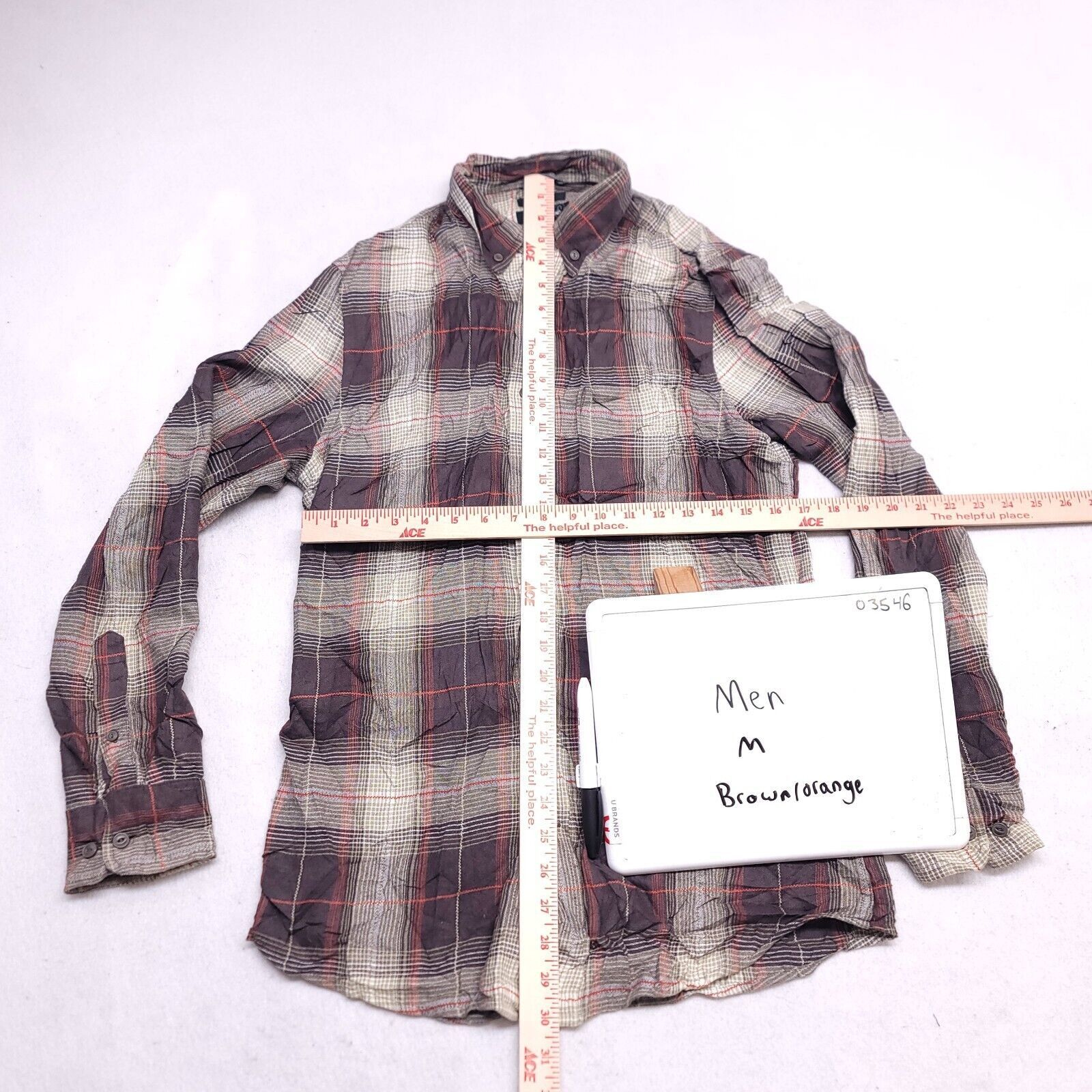 Treasure & Bond Treasure & Bond Tartan Flannel Shirt Men Size M Brown Orange Size US M / EU 48-50 / 2 - 6 Thumbnail