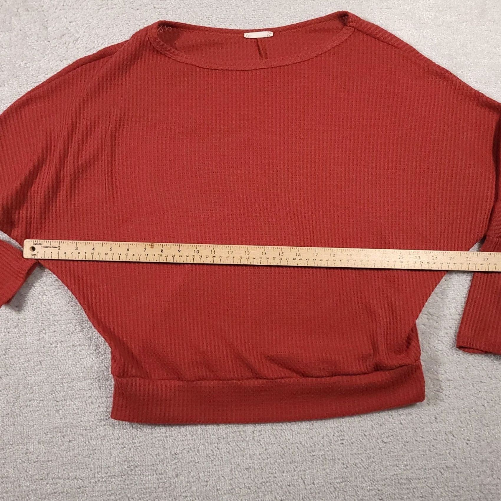 Rusty REB & J 220 Shirt Women's Medium Rust Orange Thermal Waffle Knit Shirt Size M / US 6-8 / IT 42-44 - 5 Thumbnail