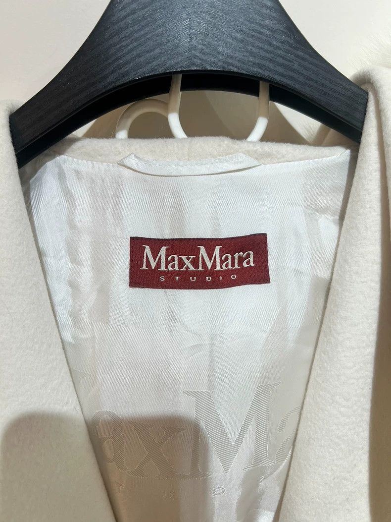Max Mara Max Mara Fur Collar Coat Milky White Size XL / US 12-14 / IT 48-50 - 6 Thumbnail