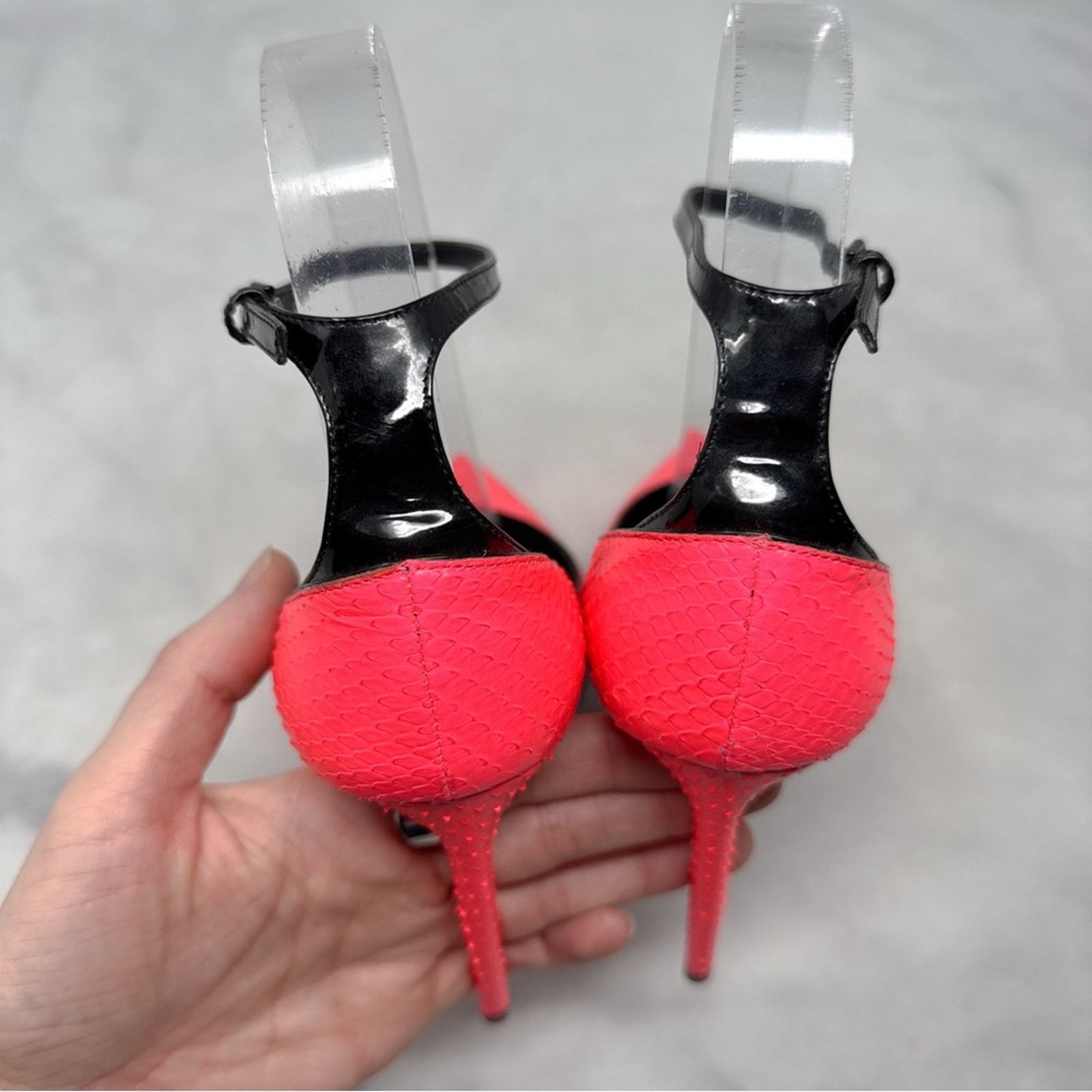 Saint Laurent Paris Saint Laurent Zoe 105 Leather Snakeskin Pointed Toe Heels Size US 6.5 / IT 36.5 - 7 Thumbnail