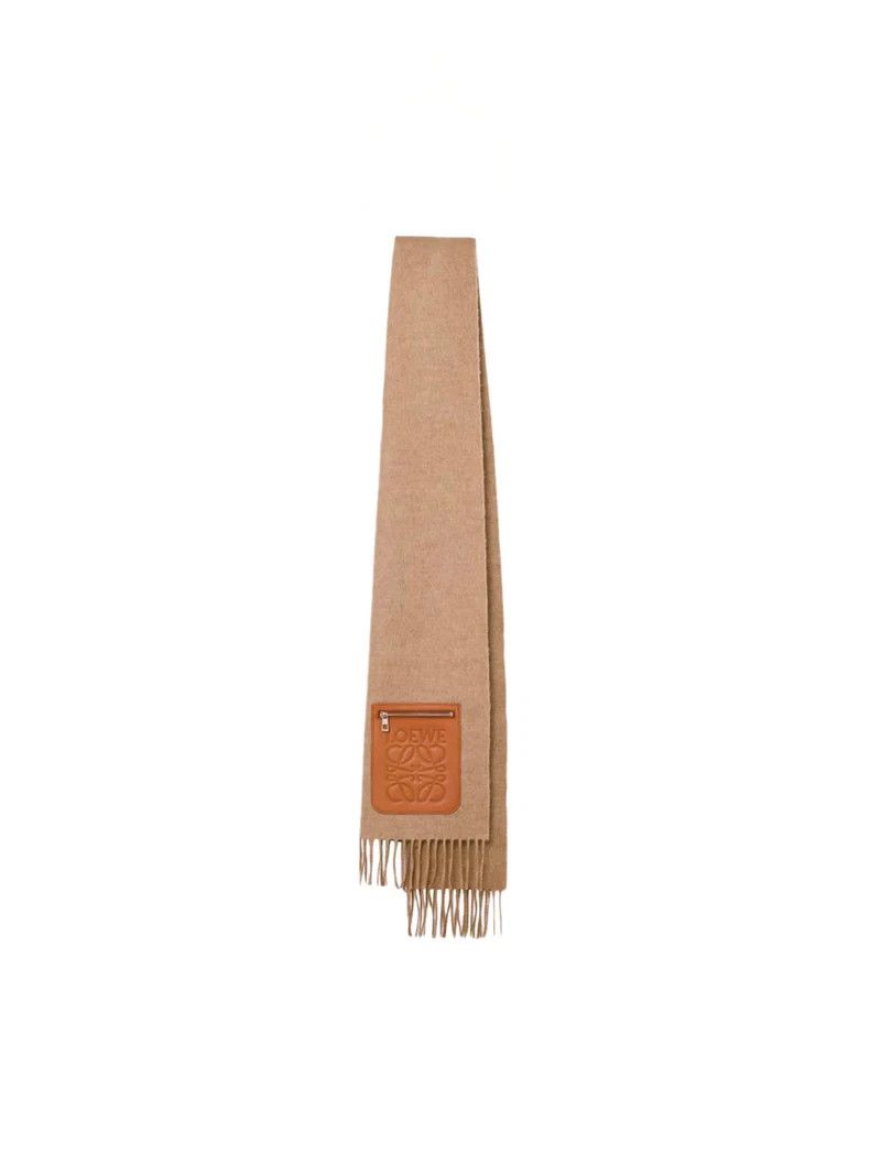 Loewe LOEWE Beige Wool/Cashmere Scarf New & Authentic Size ONE SIZE - 2 Thumbnail