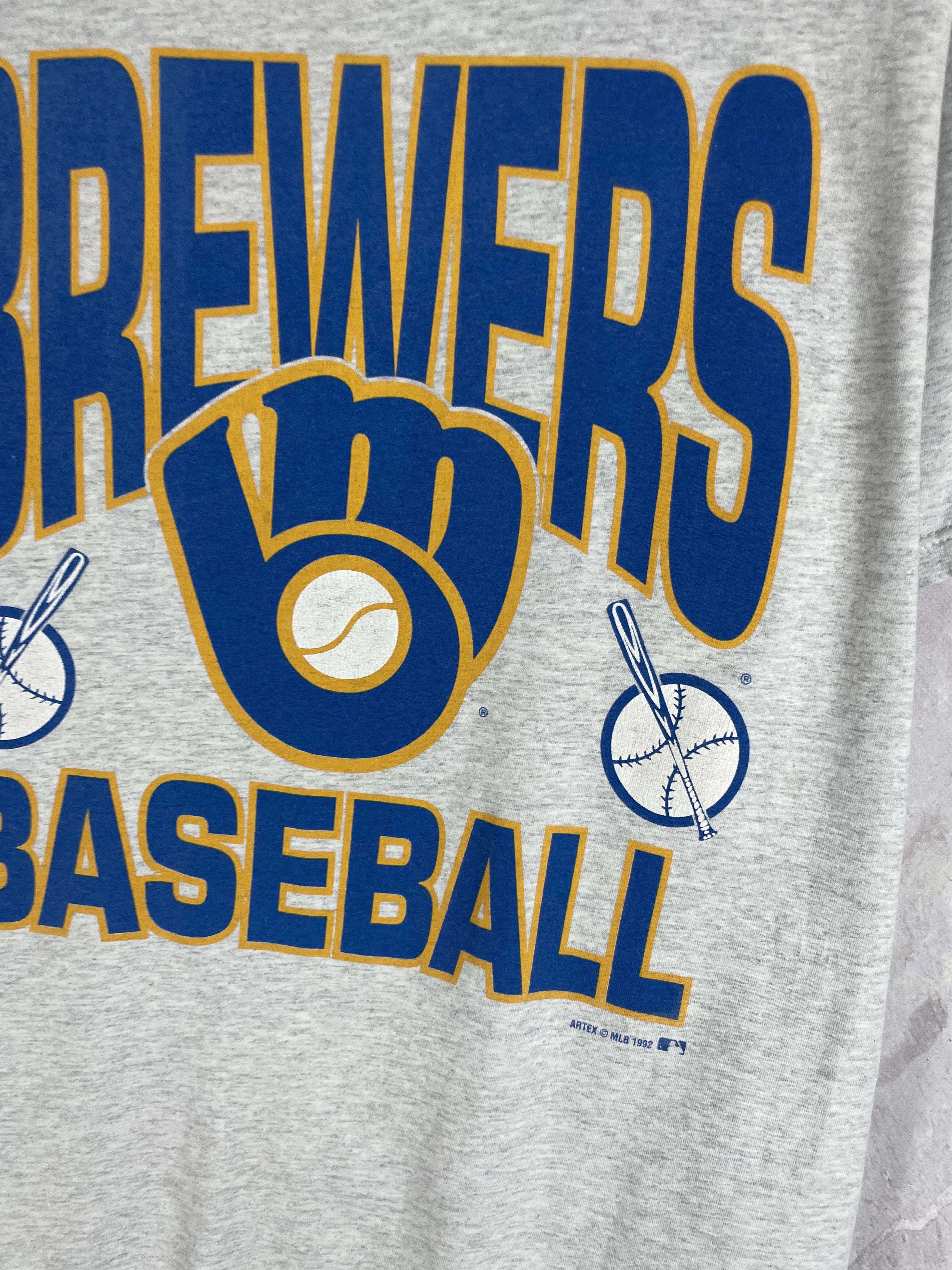 MLB VINTAGE 90s MILWAUKEE BREWERS BASEBALL TEE Size US XL / EU 56 / 4 - 4 Thumbnail