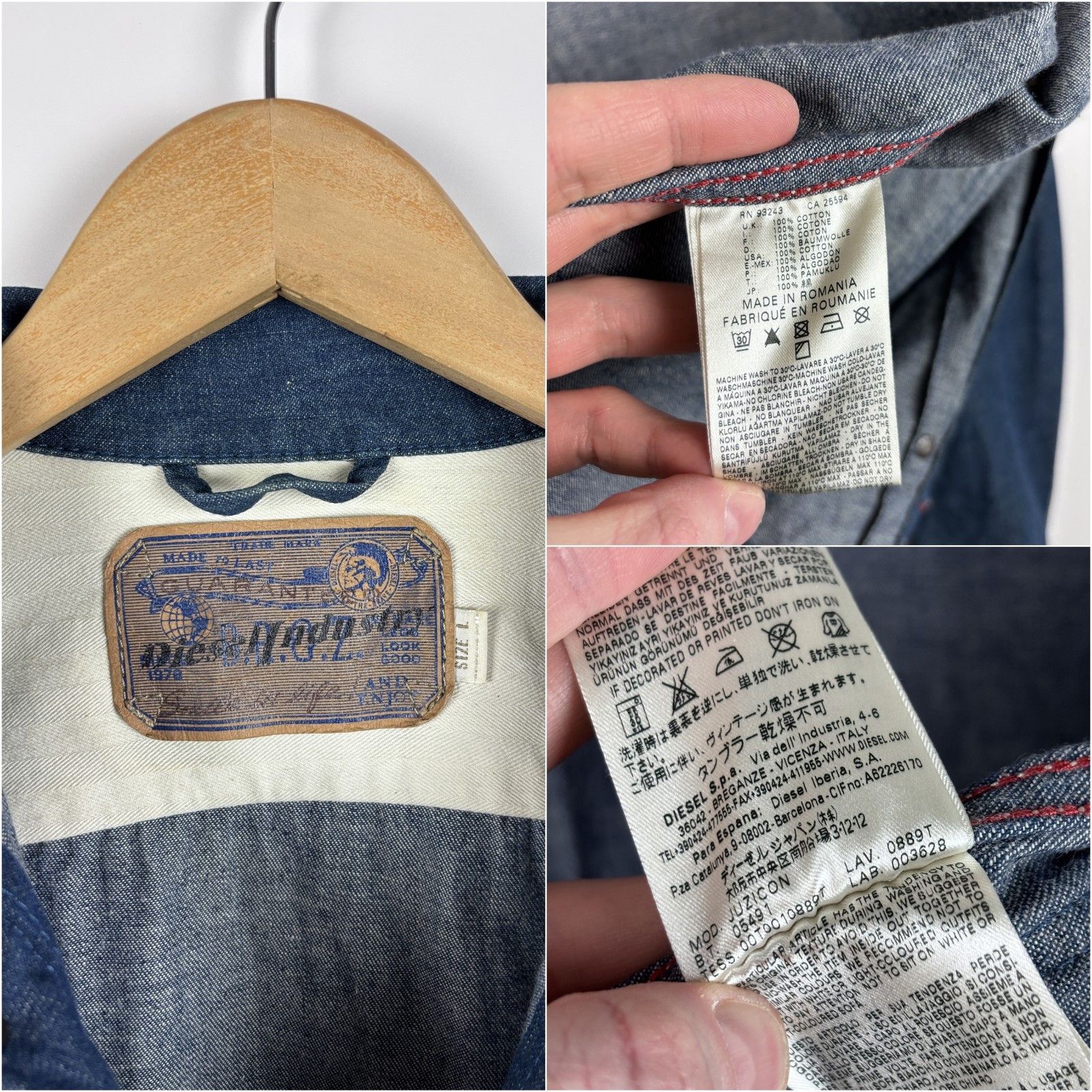 Diesel Vintage Diesel Juzicon Denim Jacket Blue Mens Size L Size US L / EU 52-54 / 3 - 9 Thumbnail