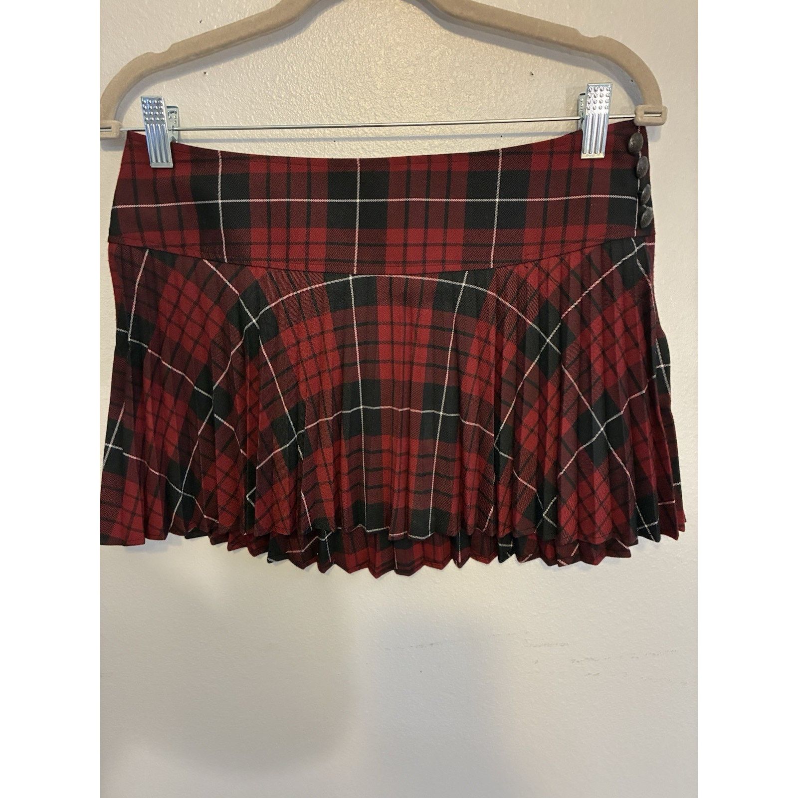 Other Y2K Charlotte Russe Micro Mini Pleated Skirt M Red Plaid Size 30" / US 8 / IT 44 - 9 Thumbnail