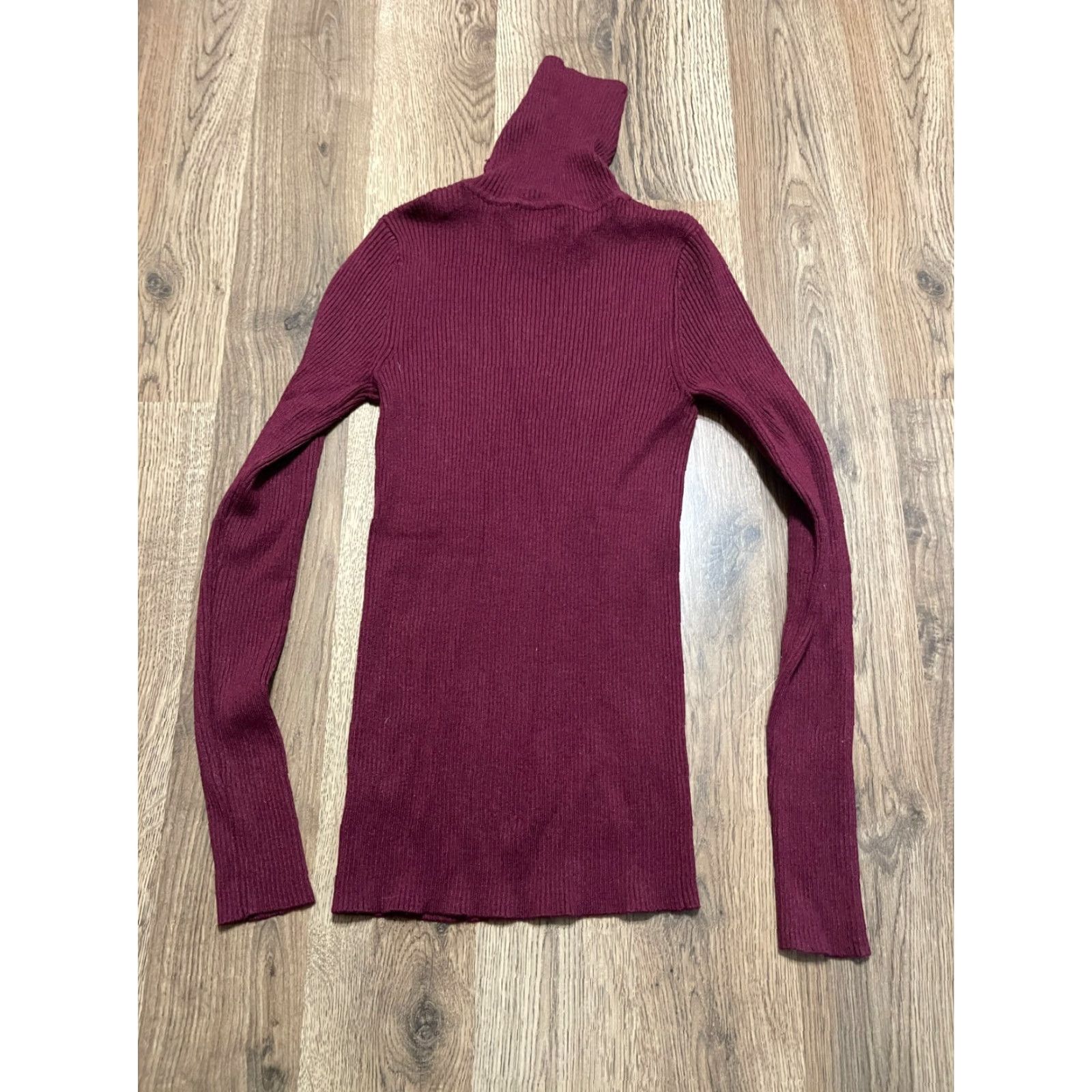 Vintage Ambiance Apparel Shirt Women's Size Small Maroon Long Sleeve Turtleneck Shirt Casual Modern Womens Size S / US 4 / IT 40 - 2 Thumbnail