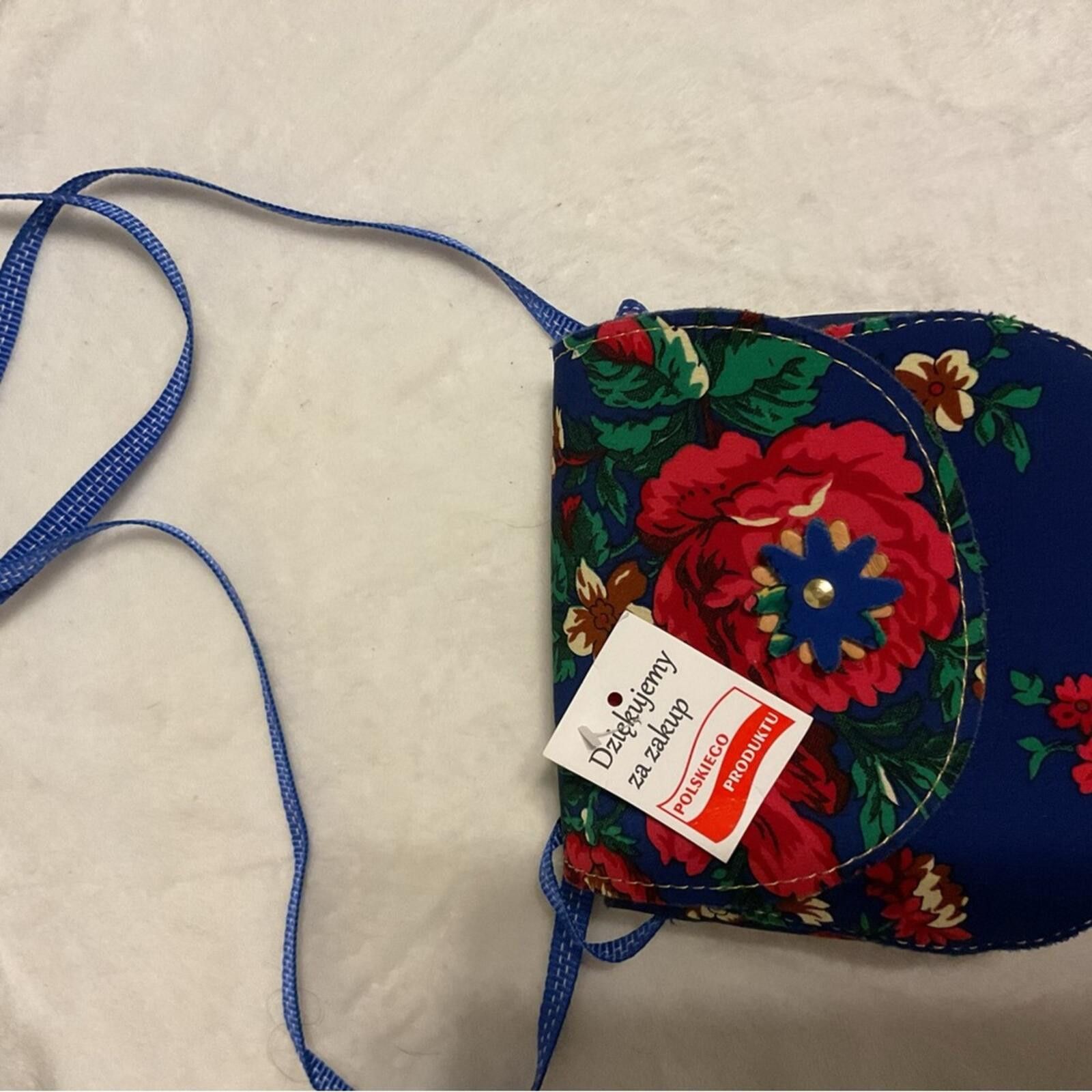 If Six Was Nine Polish Folk Art Handmade Blue Floral Crossbody Mini Size ONE SIZE - 2 Thumbnail