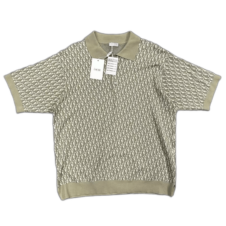 Dior New Dior Olive Green Knitted Polo Shirt Size US XL / EU 56 / 4 - 1 Thumbnail