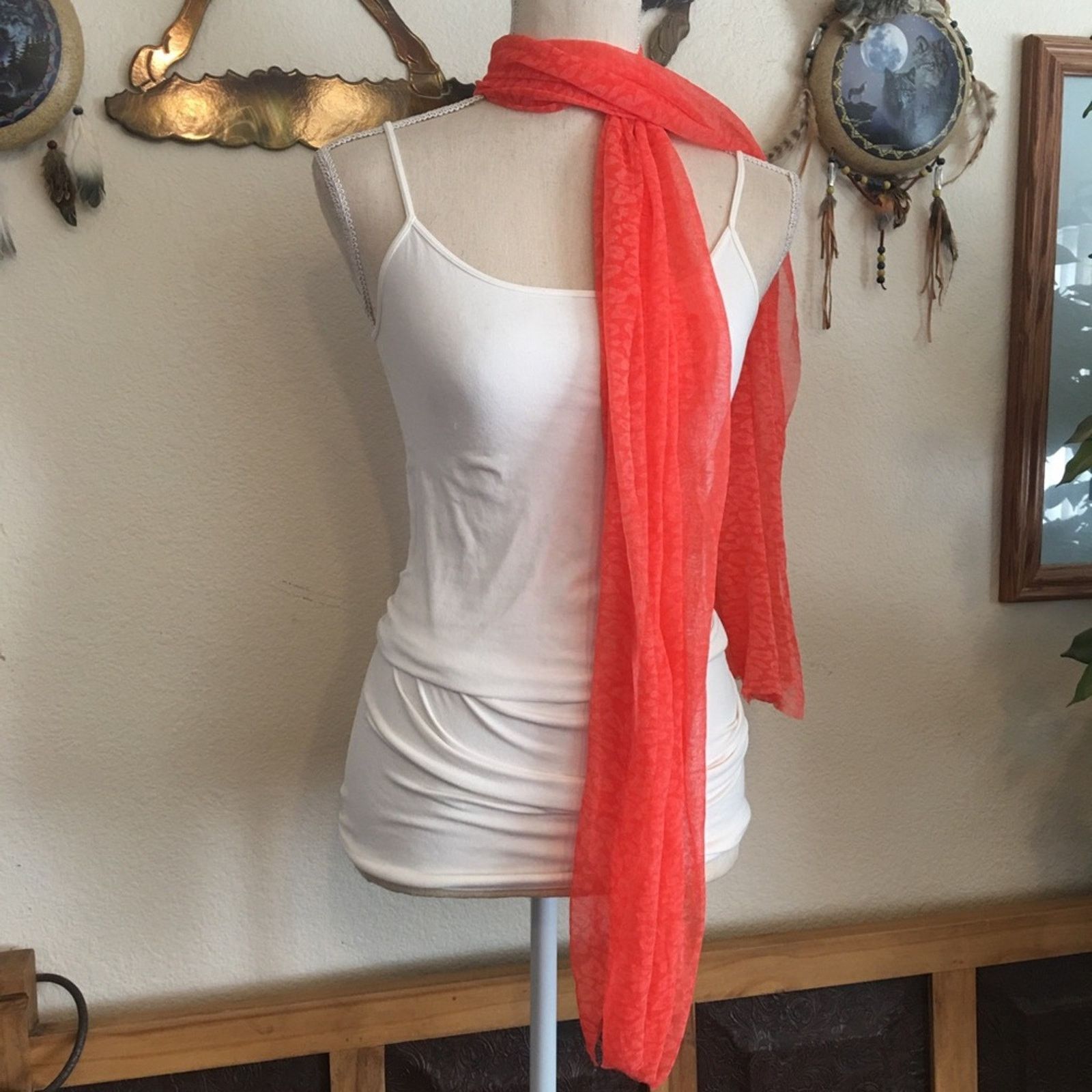 Other Coral pink soft light stretchy scarf wrap Size ONE SIZE - 1 Thumbnail