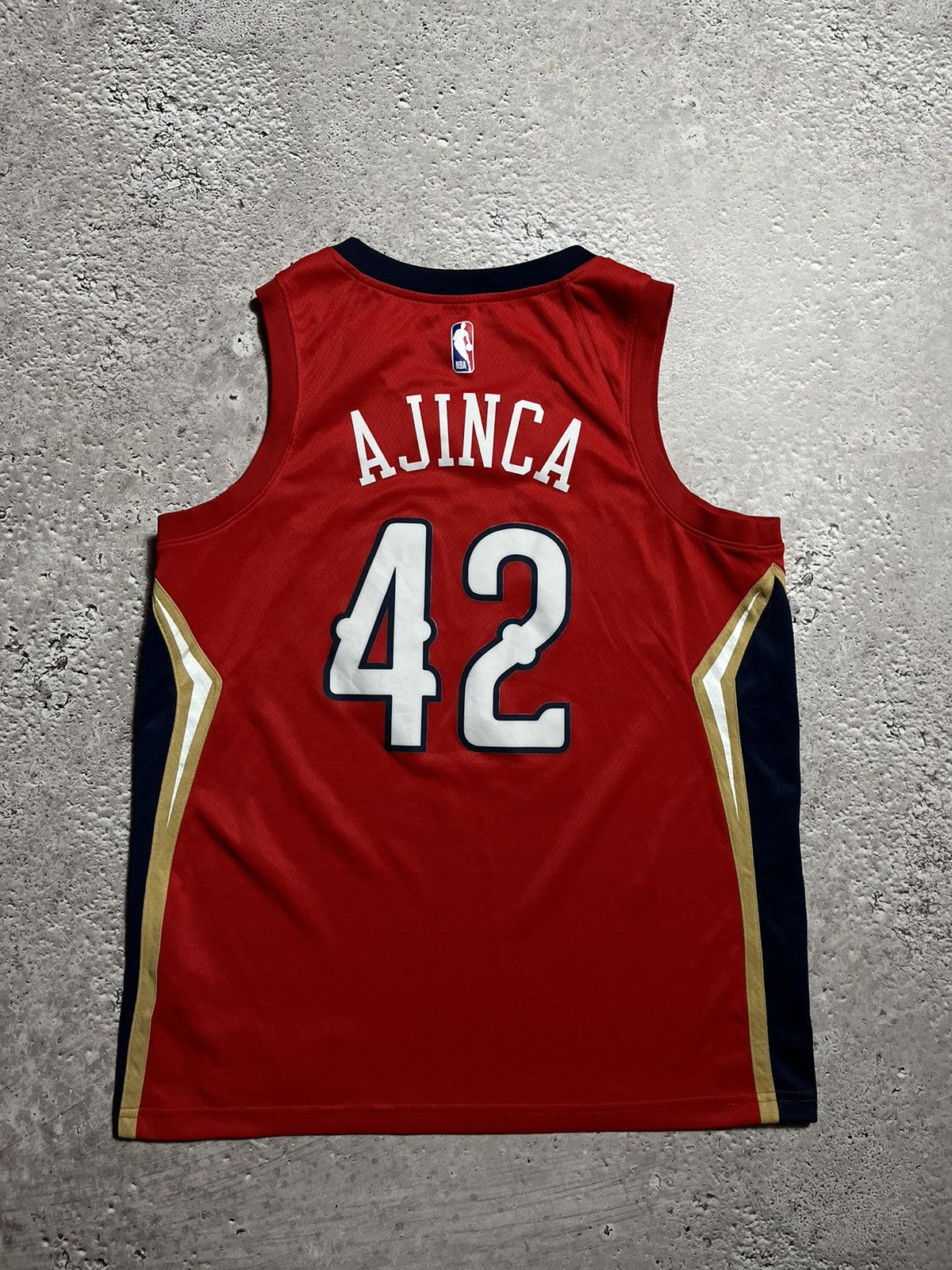 NBA × Nike #42 Melvin Ajinca New Orleans Pelicans NBA Jersey Tank Top Size US L / EU 52-54 / 3 - 9 Thumbnail