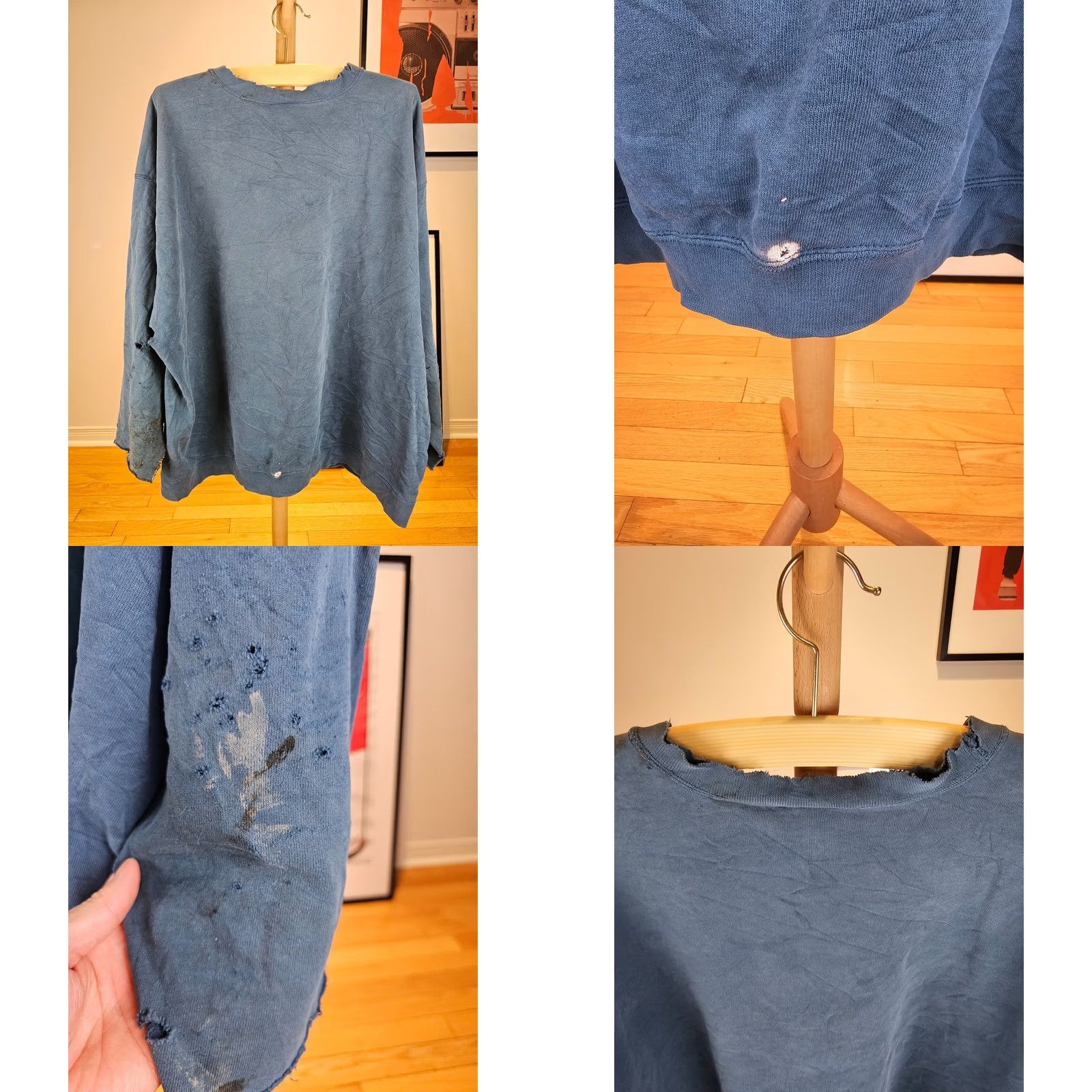 Nike VINTAGE Nike Sweatshirt 2XL 90s Distressed Swoosh Blue Sweatshirt Mens Size XXL Navy Blue Swosh Pullover Size US XXL / EU 58 / 5 - 9 Thumbnail