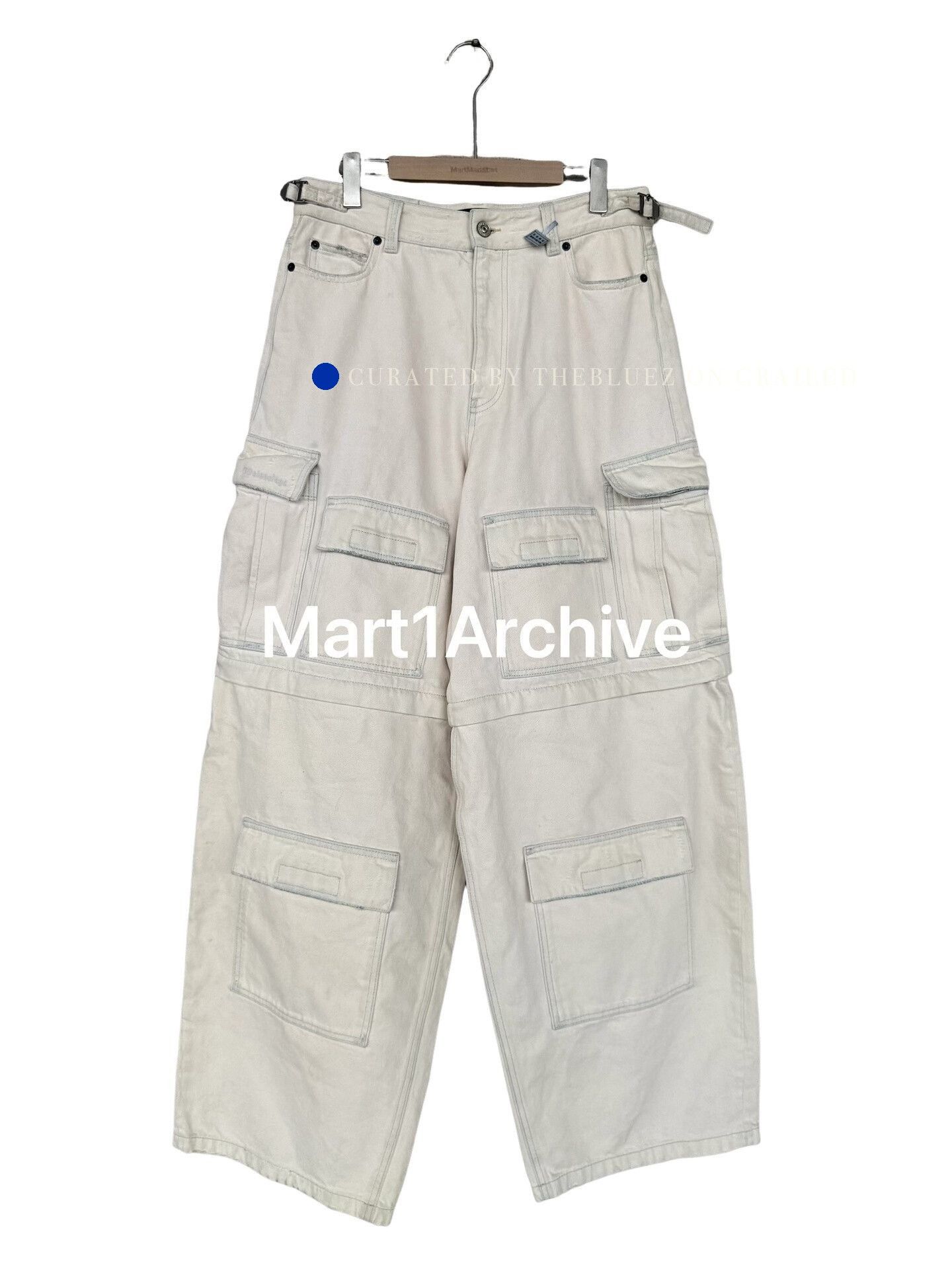 Balenciaga White Cargo Pants with Multiple Pockets Size 30 Size US 30 / EU 46 - 1 Thumbnail